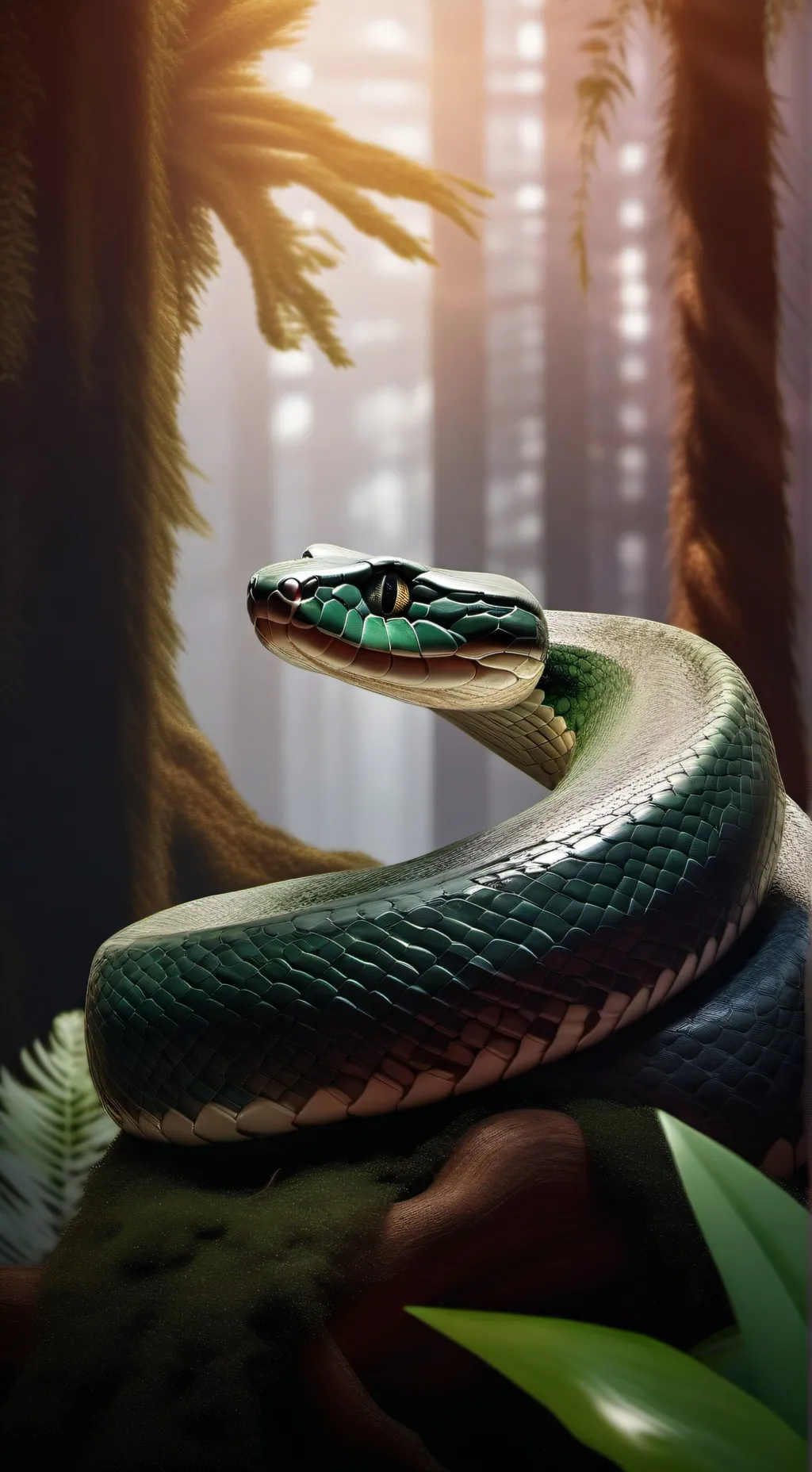 ai character: giant python background