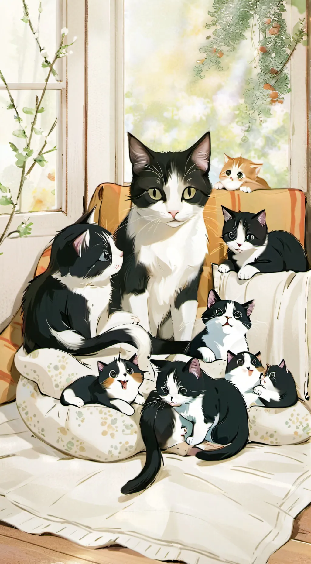 ai character: Kitty family!!:3 background