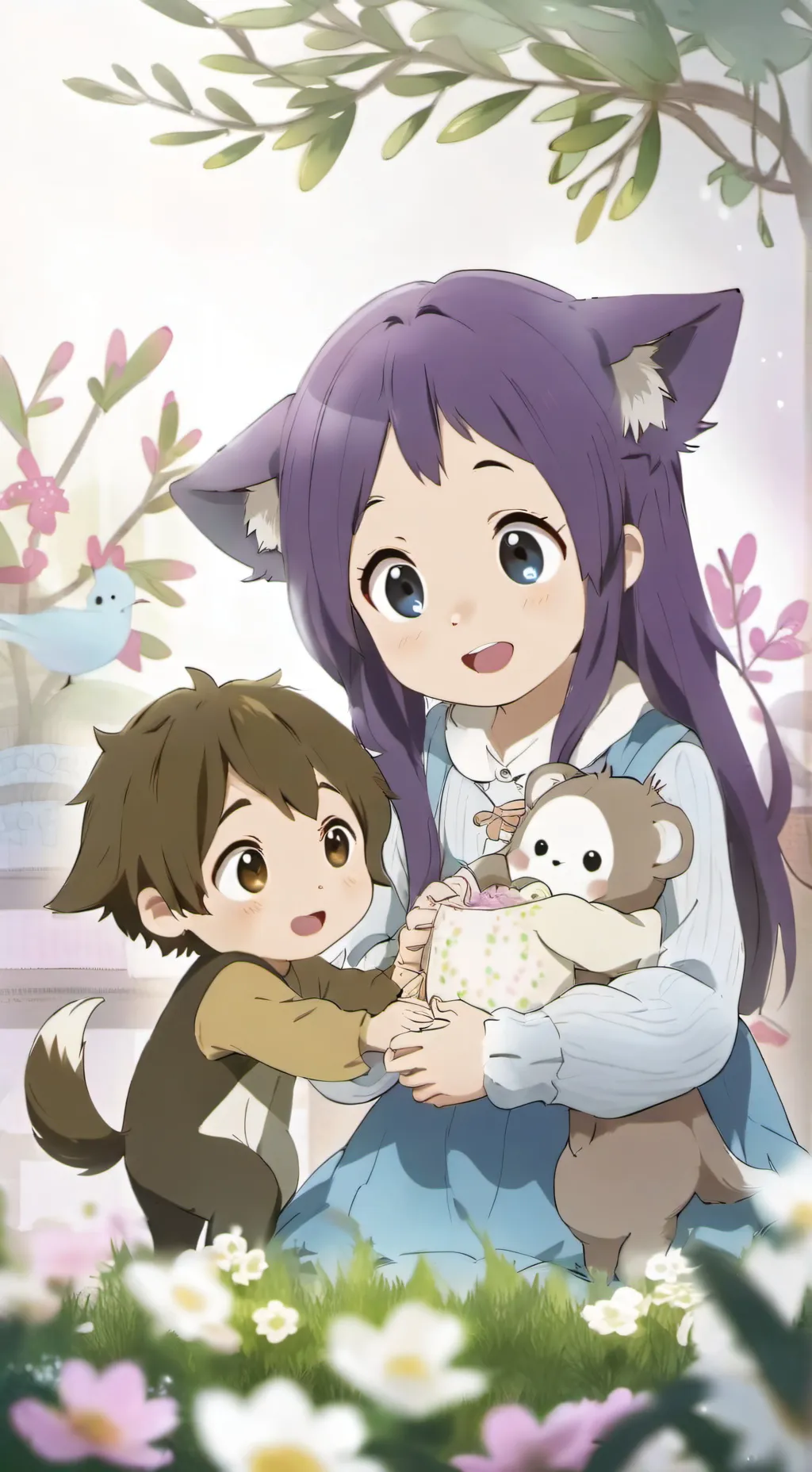 ai character: Baby friend  background