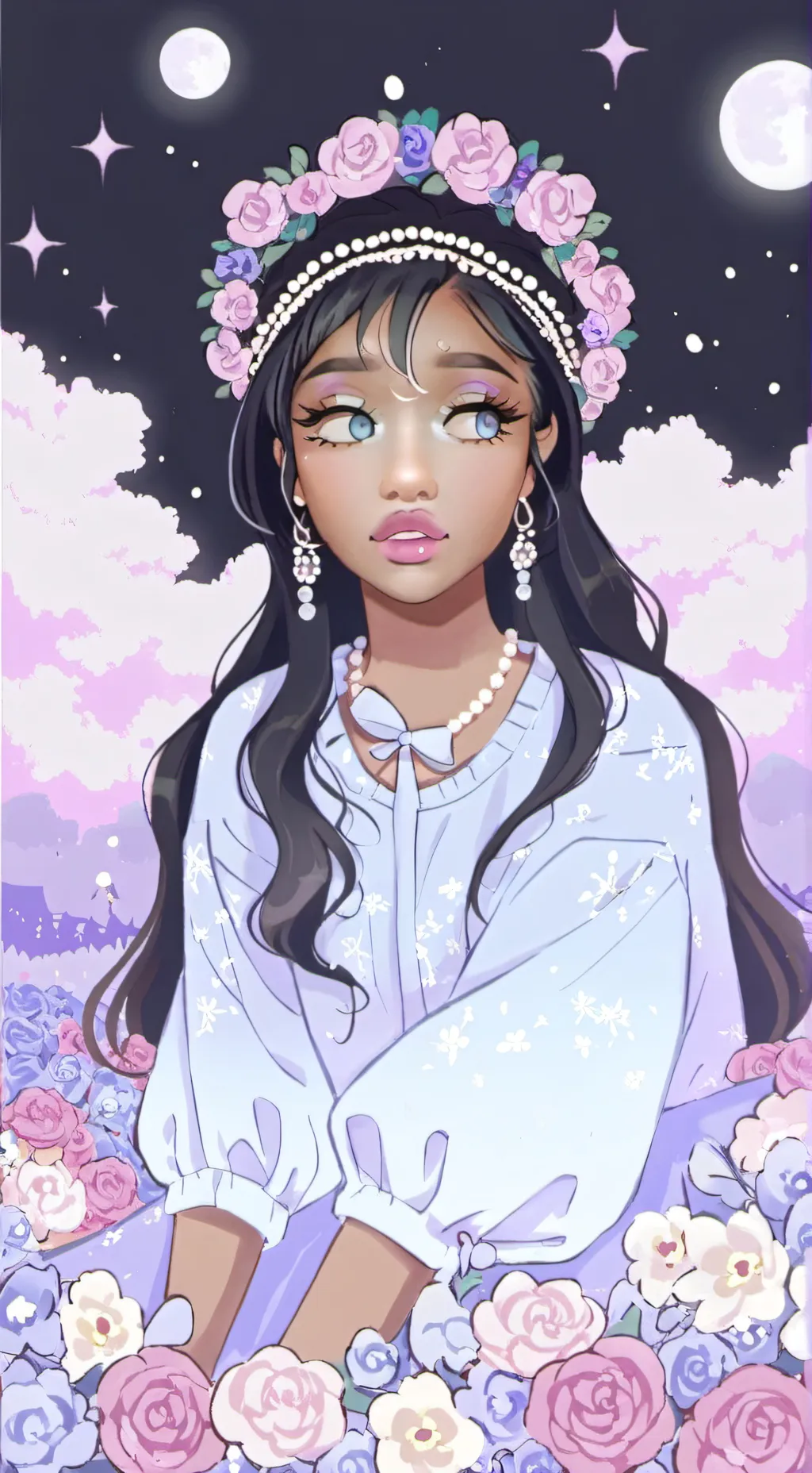 ai character: ^・Ivory・^ background