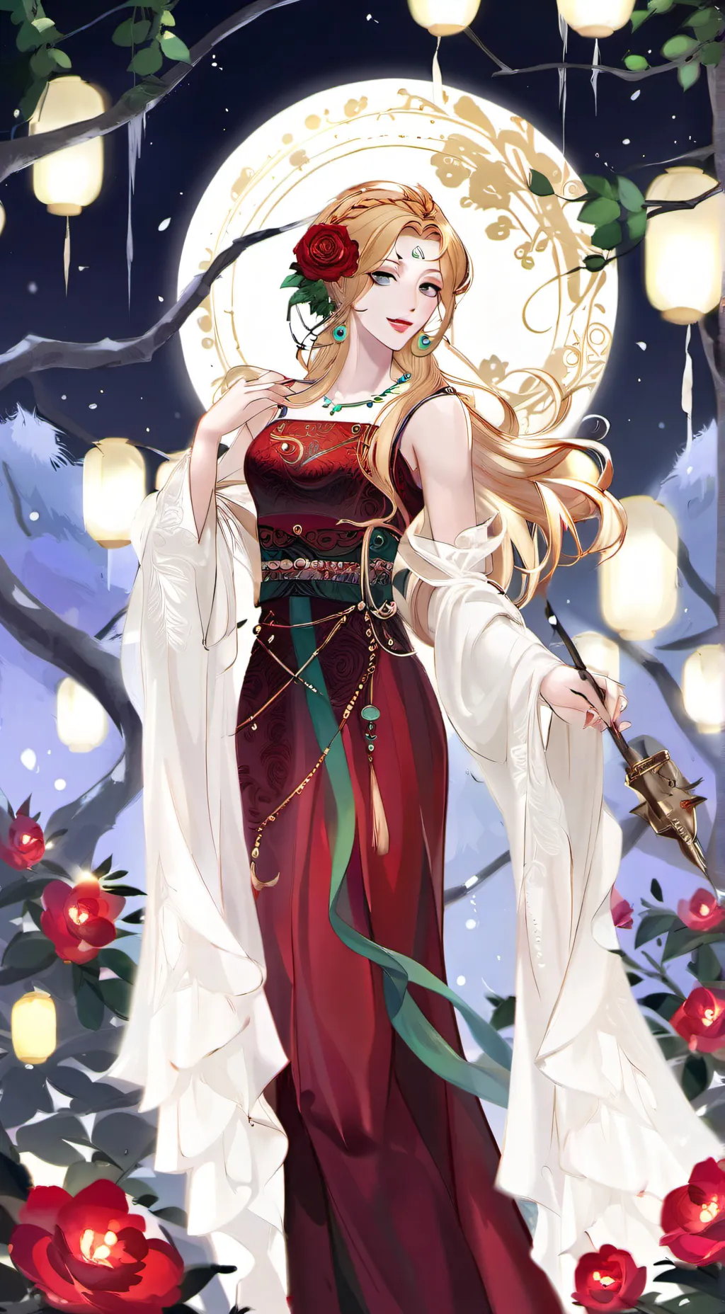 ai character: goldenson rosegold background