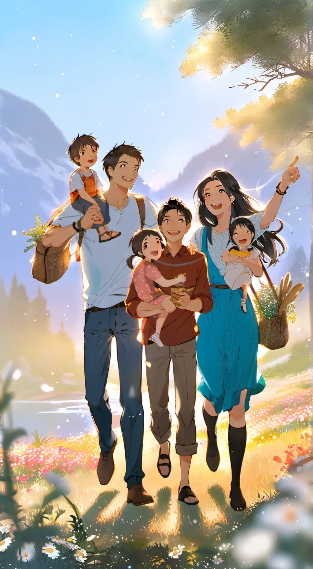 ai character: family trip background