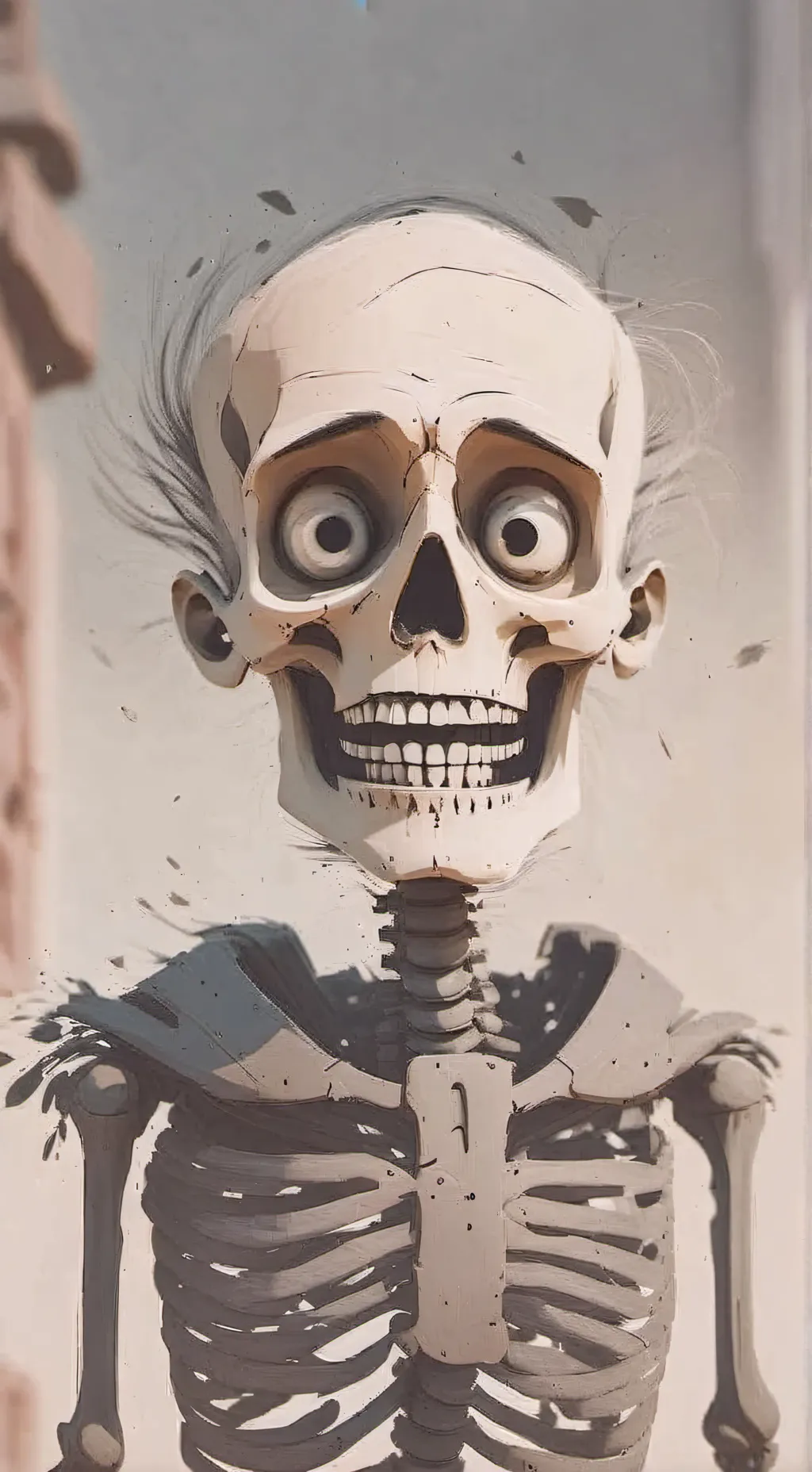 ai character: eyes skeleton background