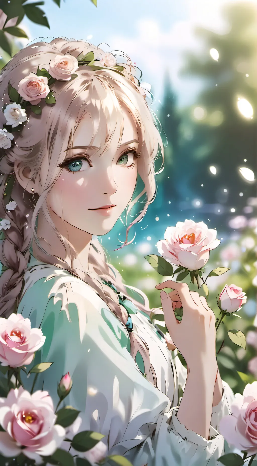 ai character: rose background
