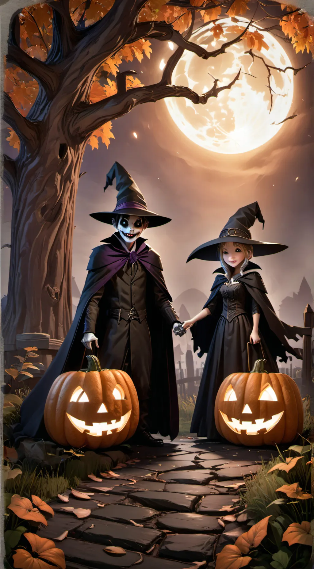 ai character: forsaken Halloween background