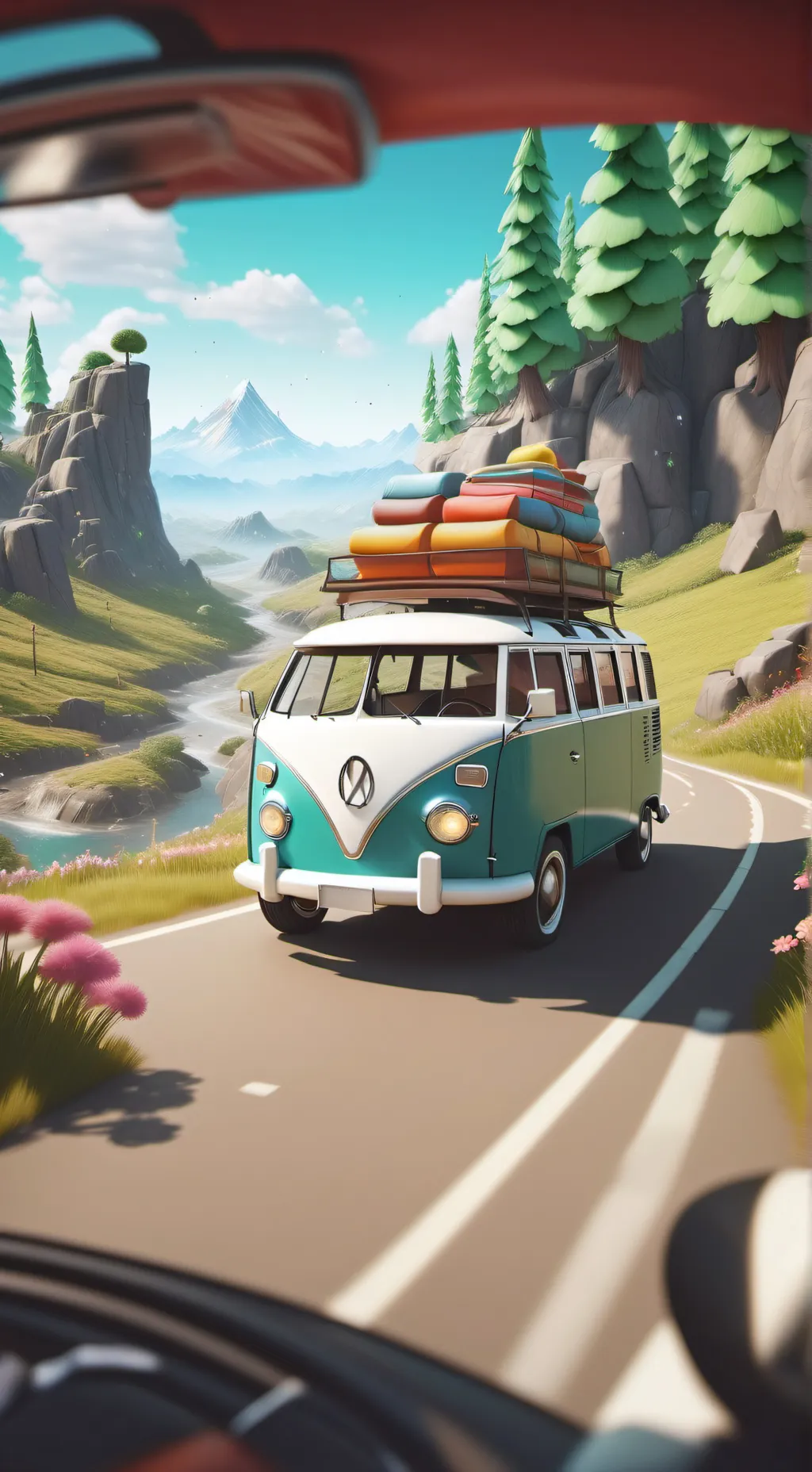 ai character: Dw road trip!! background