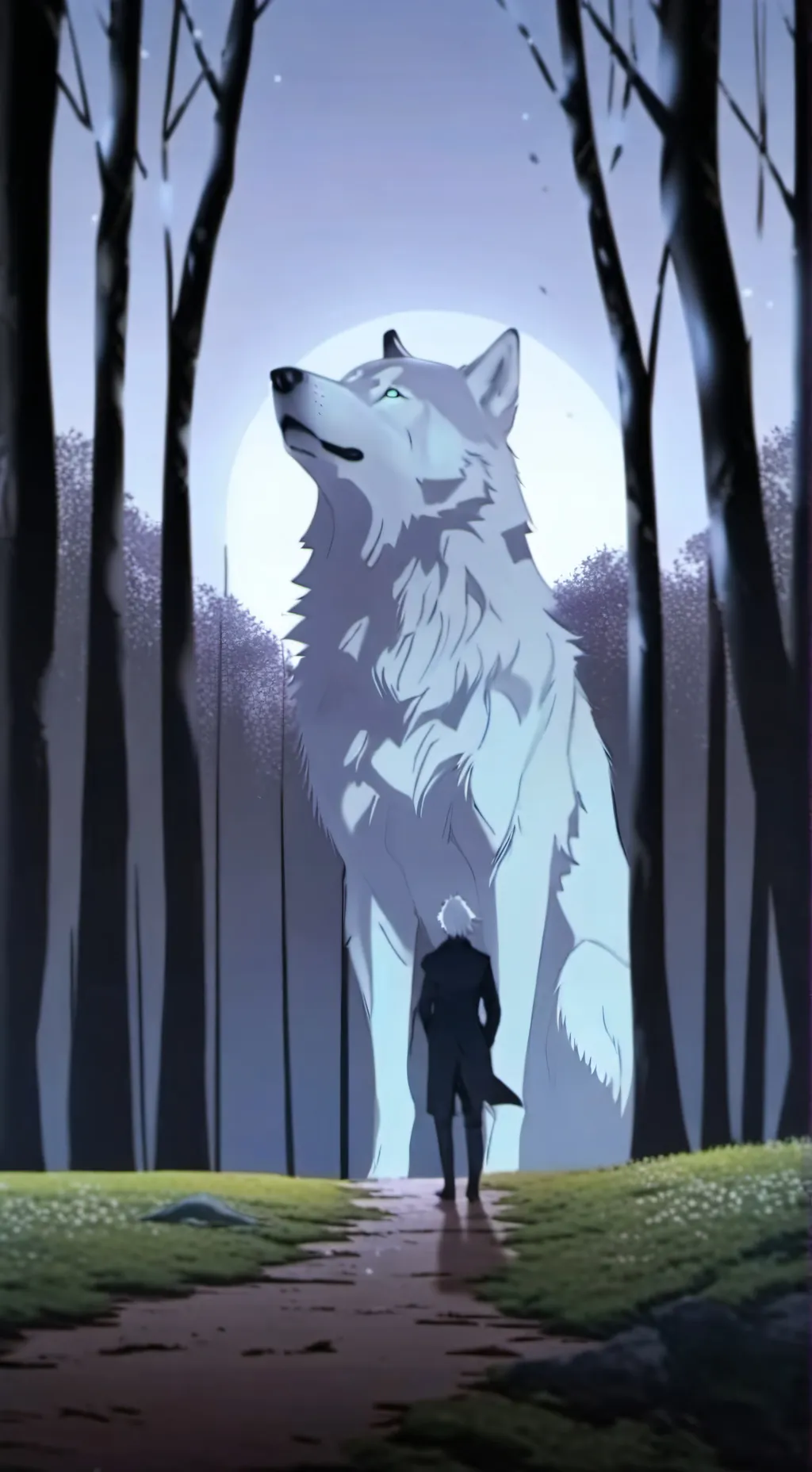 ai character: Gojo wolf background