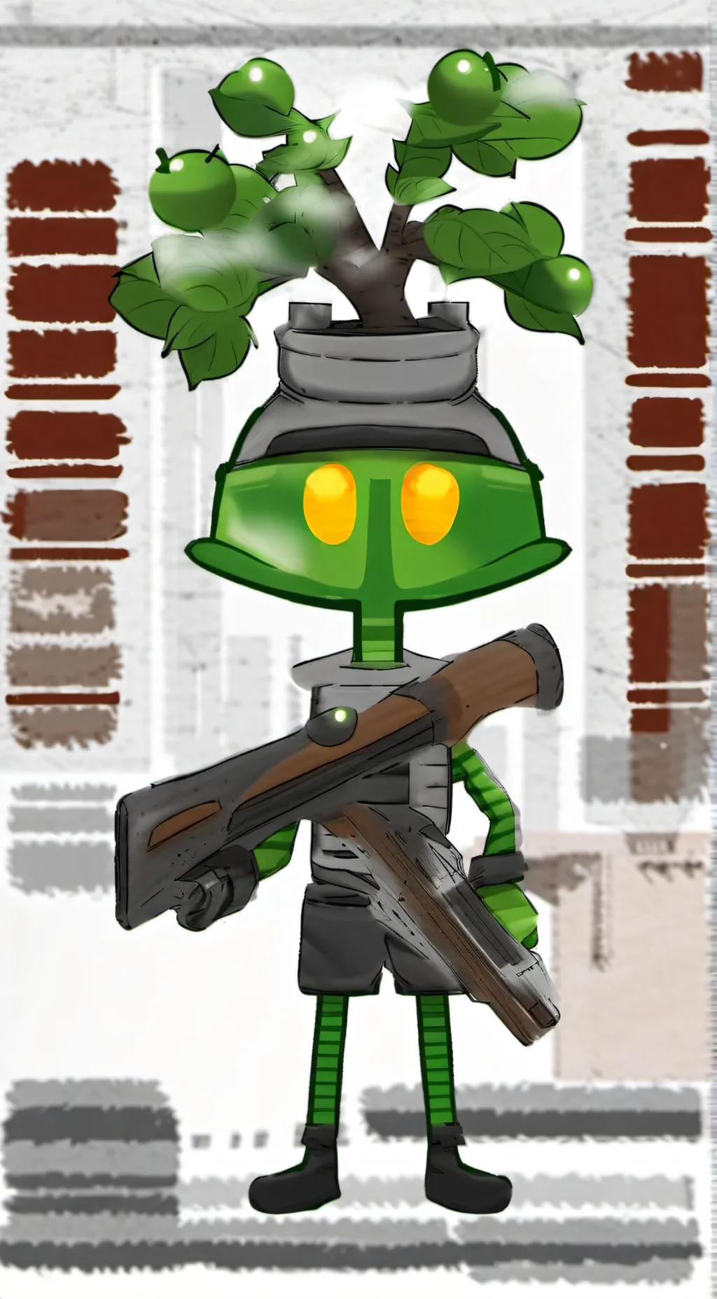 ai character: peashooter background