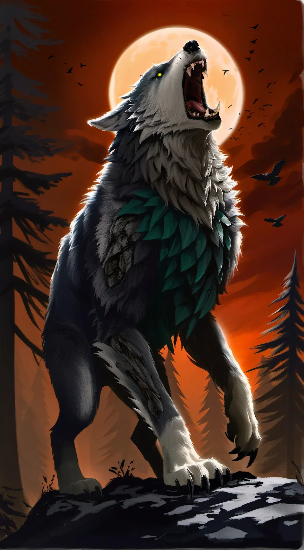 ai character: alpha wolf  background