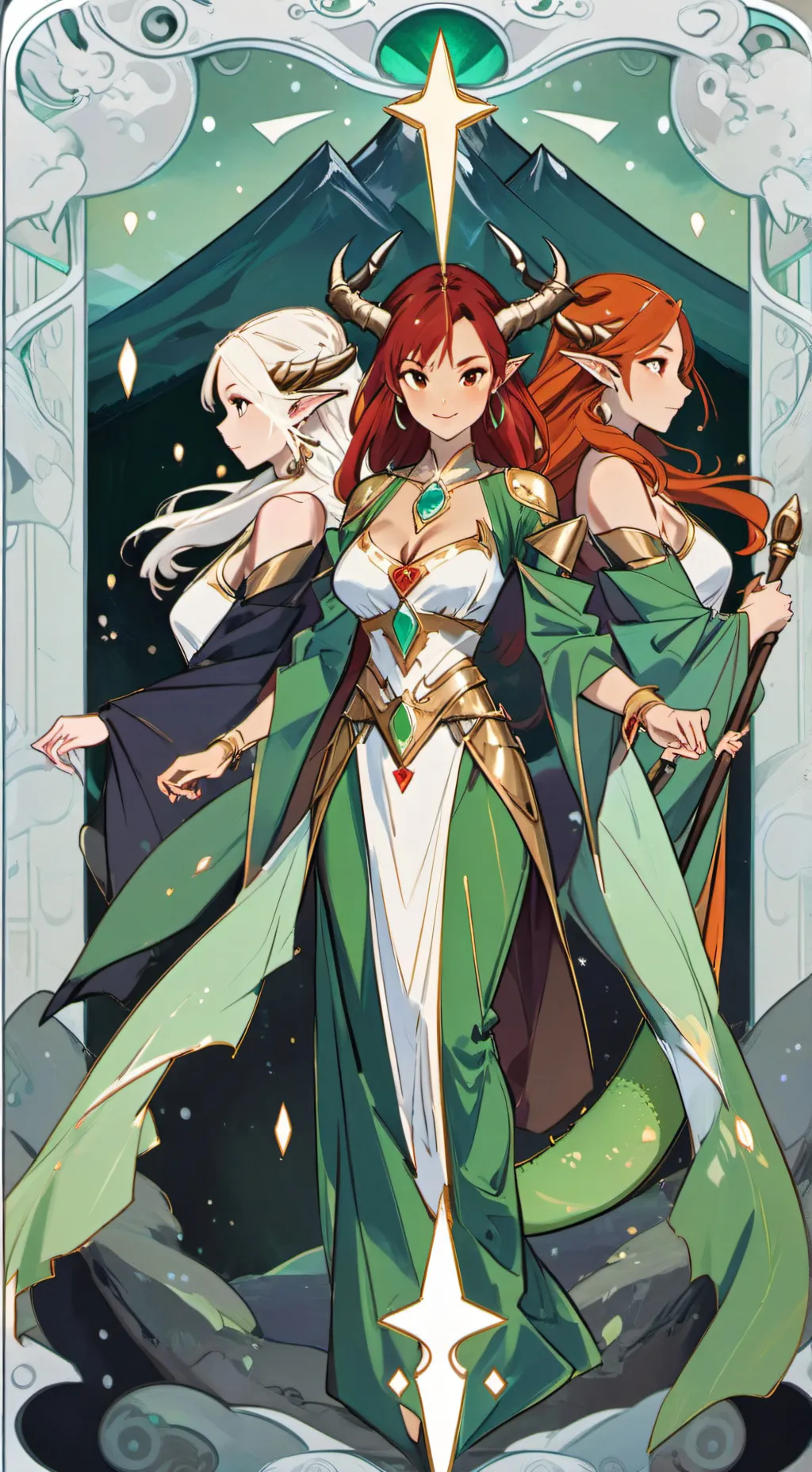 ai character: meninas dragões  background