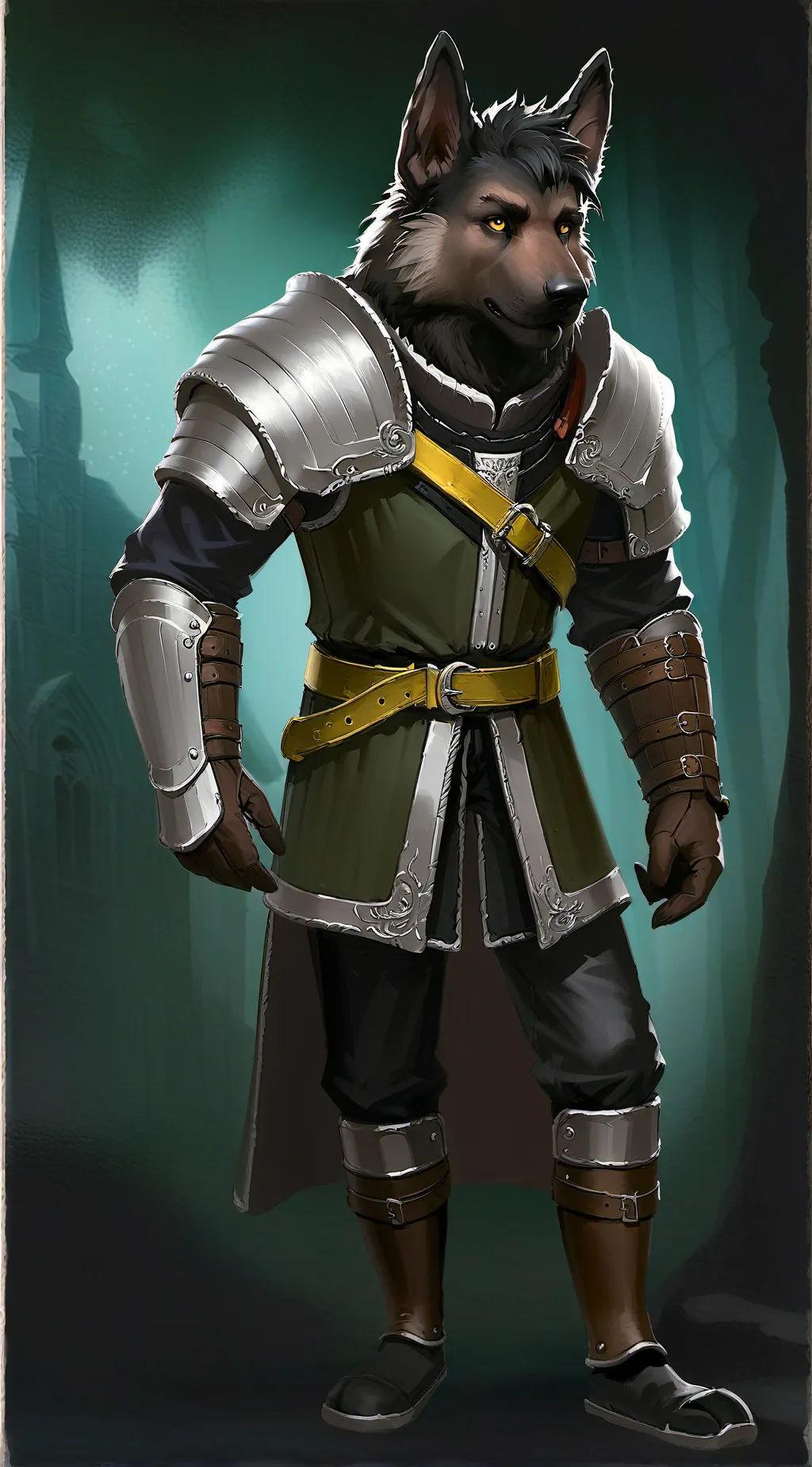 ai character: ShadowTheWerehound background