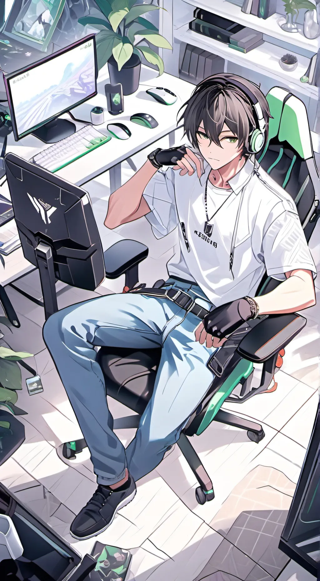 ai character: •○asher○• background