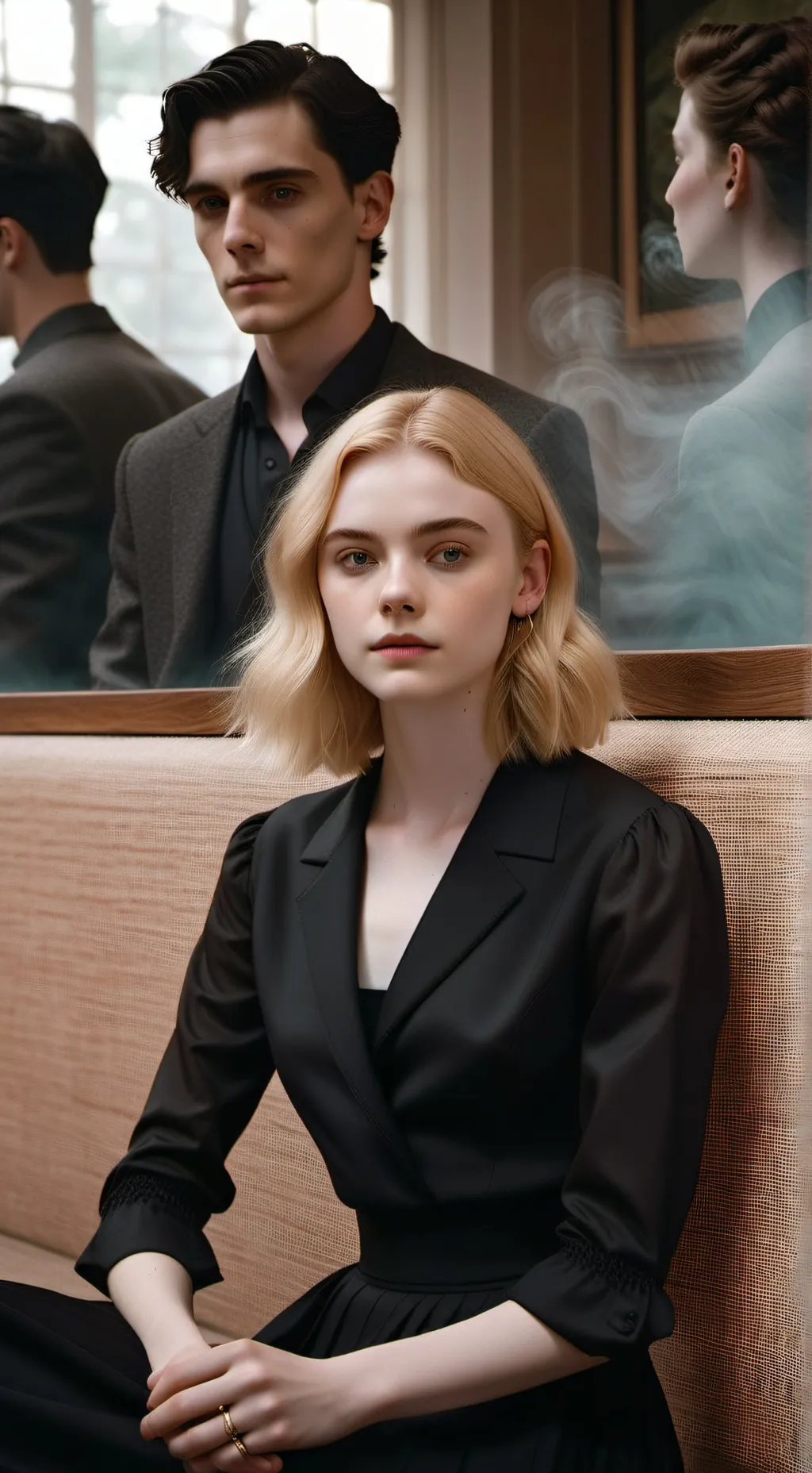 ai character: silk and smoke  background