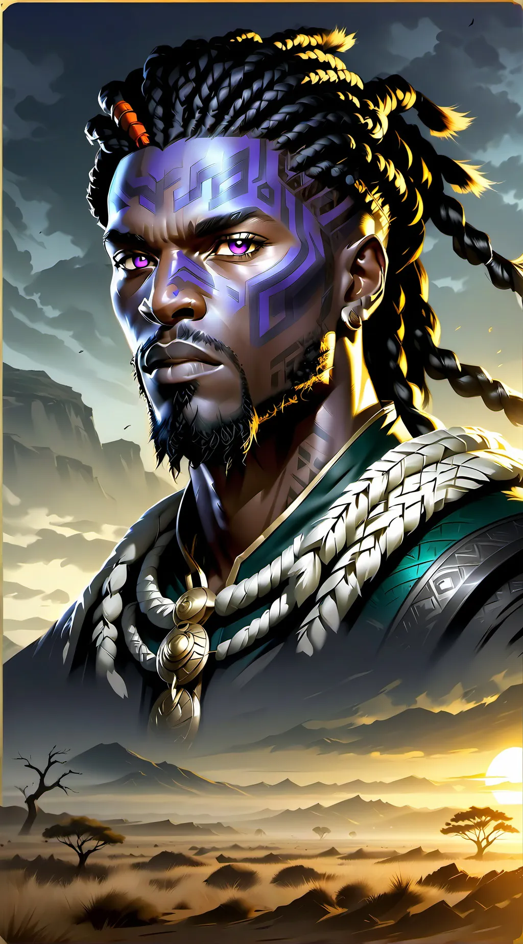 ai character: Alpha Omari background