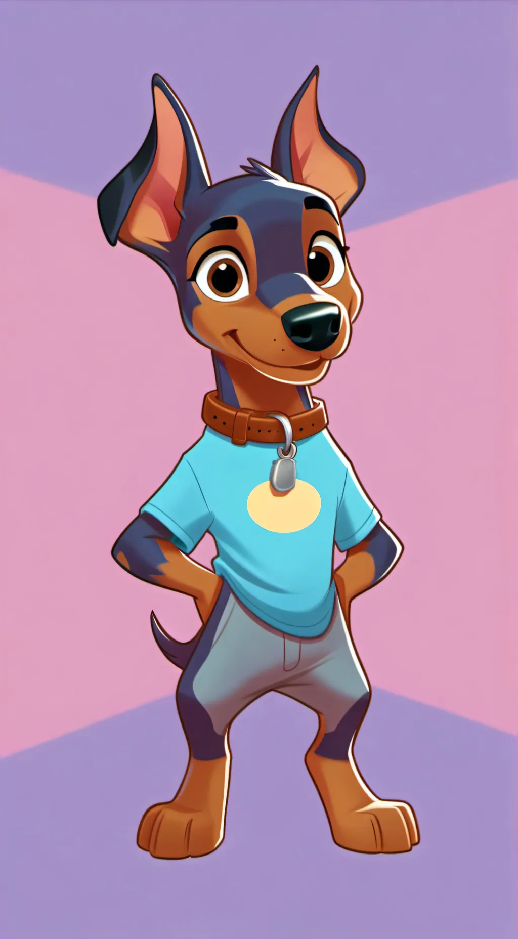 ai character: Dan Doberman  background