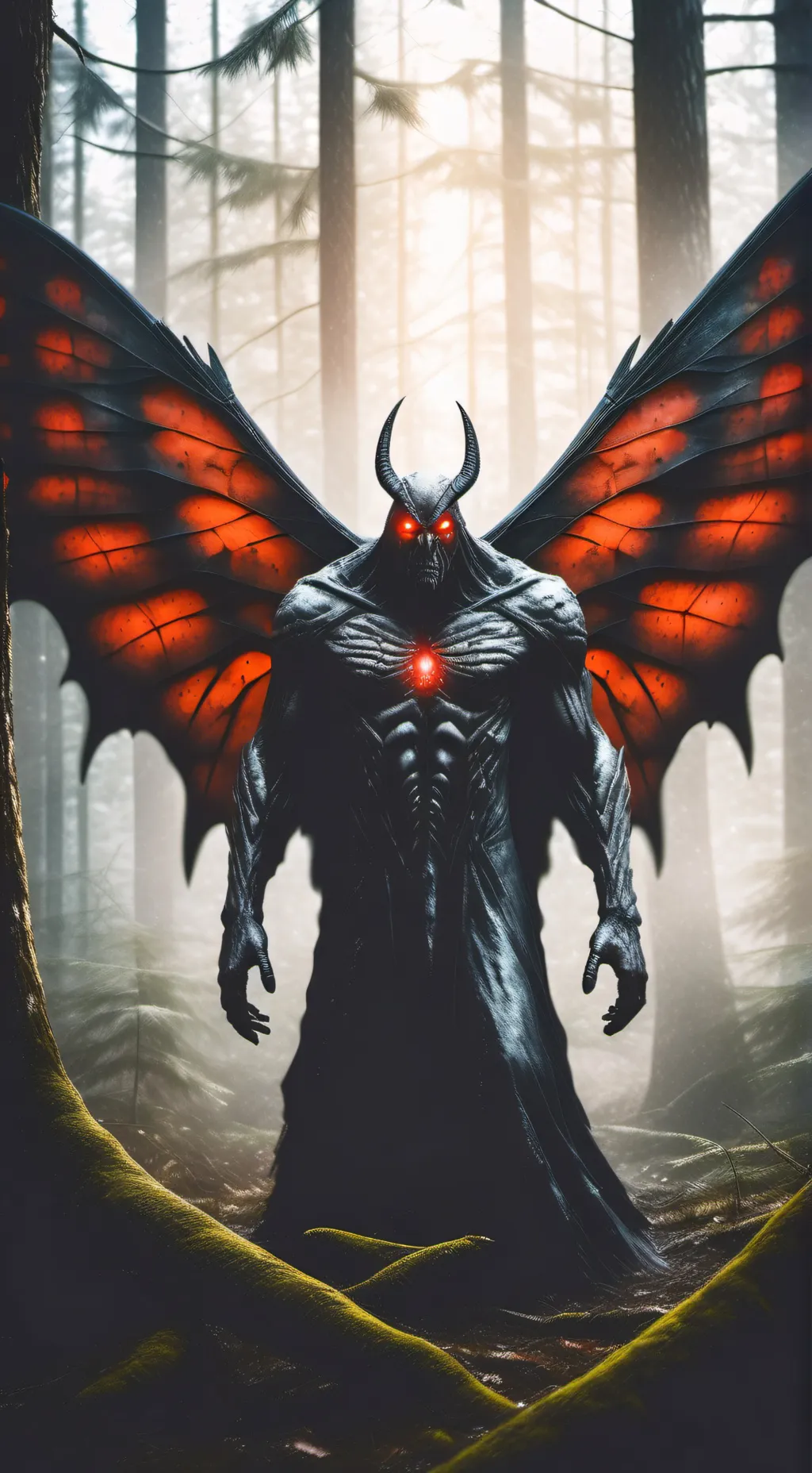 ai character: MOTHMAN:D background