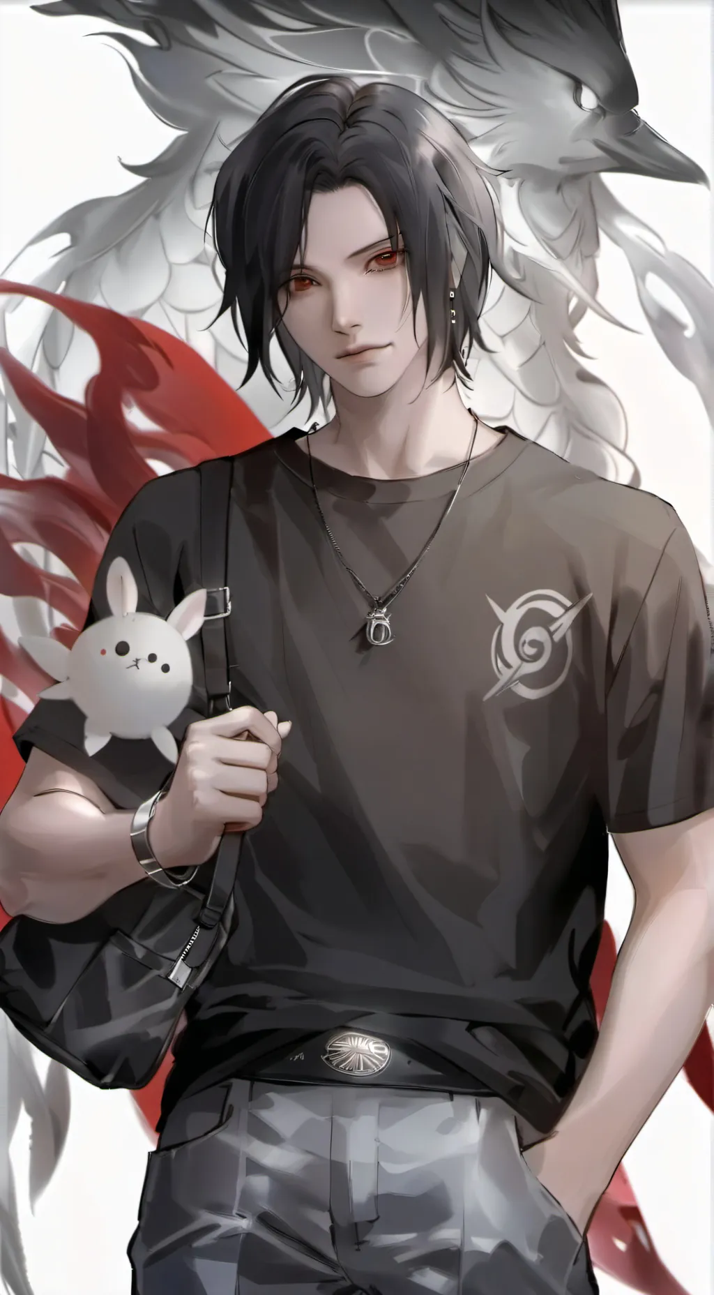 ai character: Sasuke  background