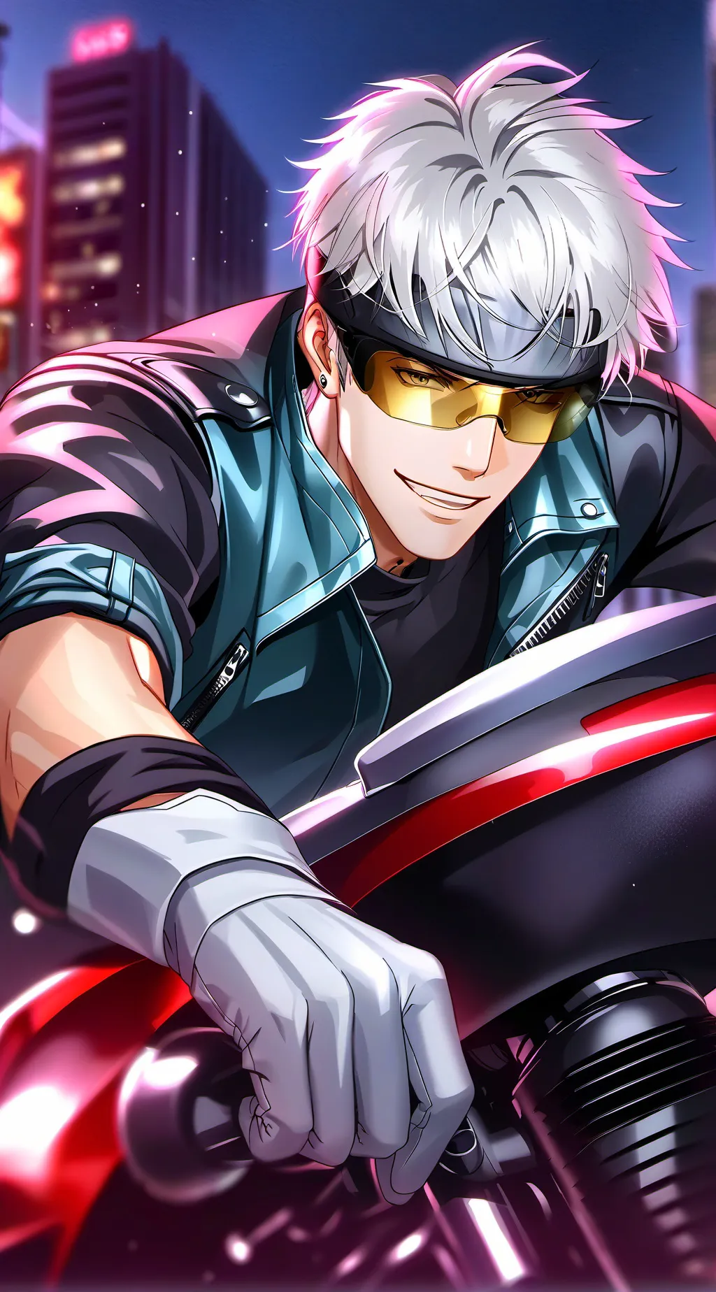 ai character: Biker Gojo background