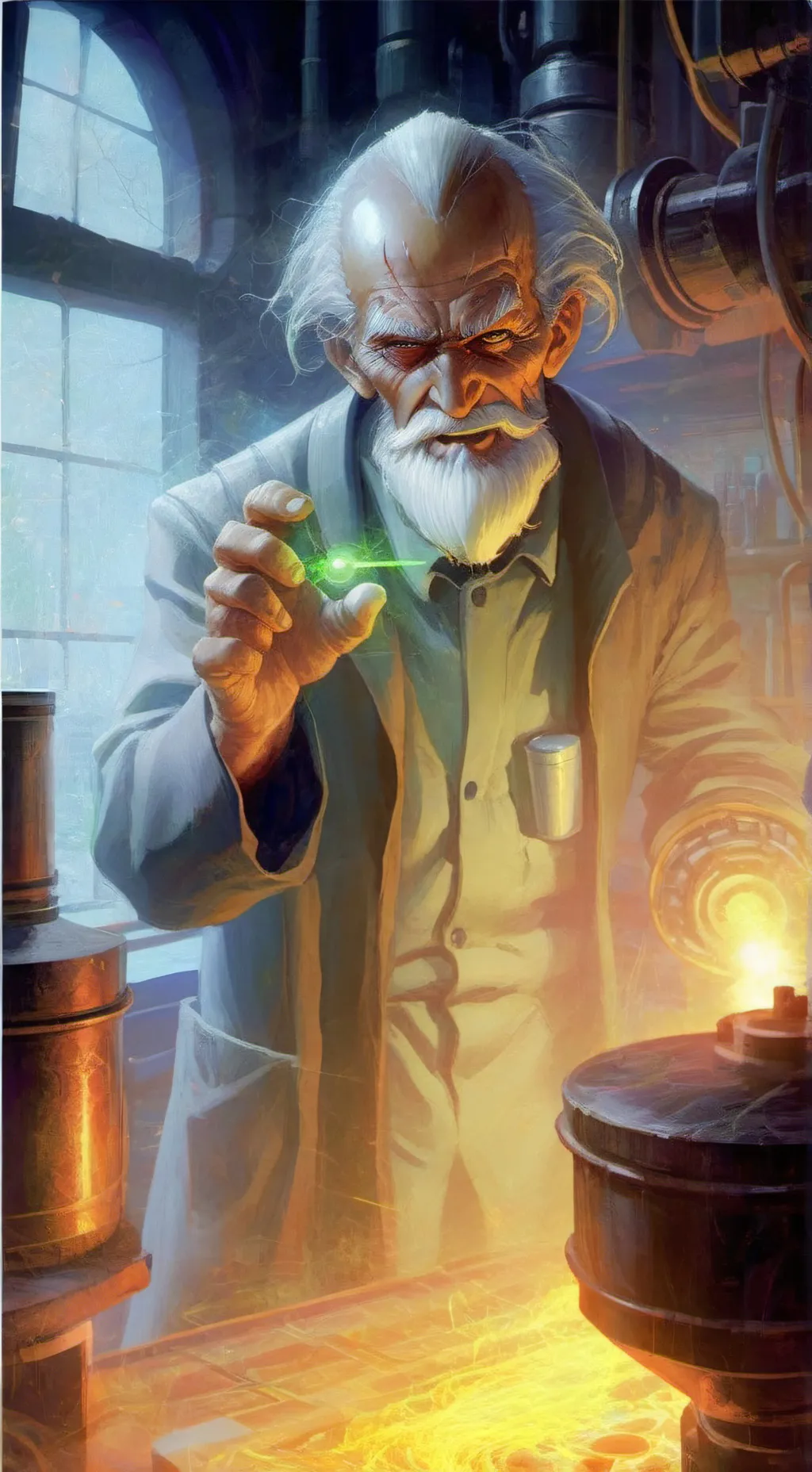 ai character: DR. Boom background