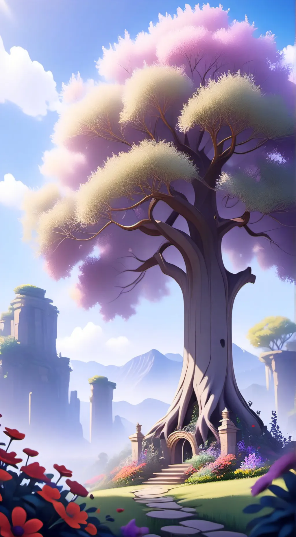 ai character: Dandys world round background