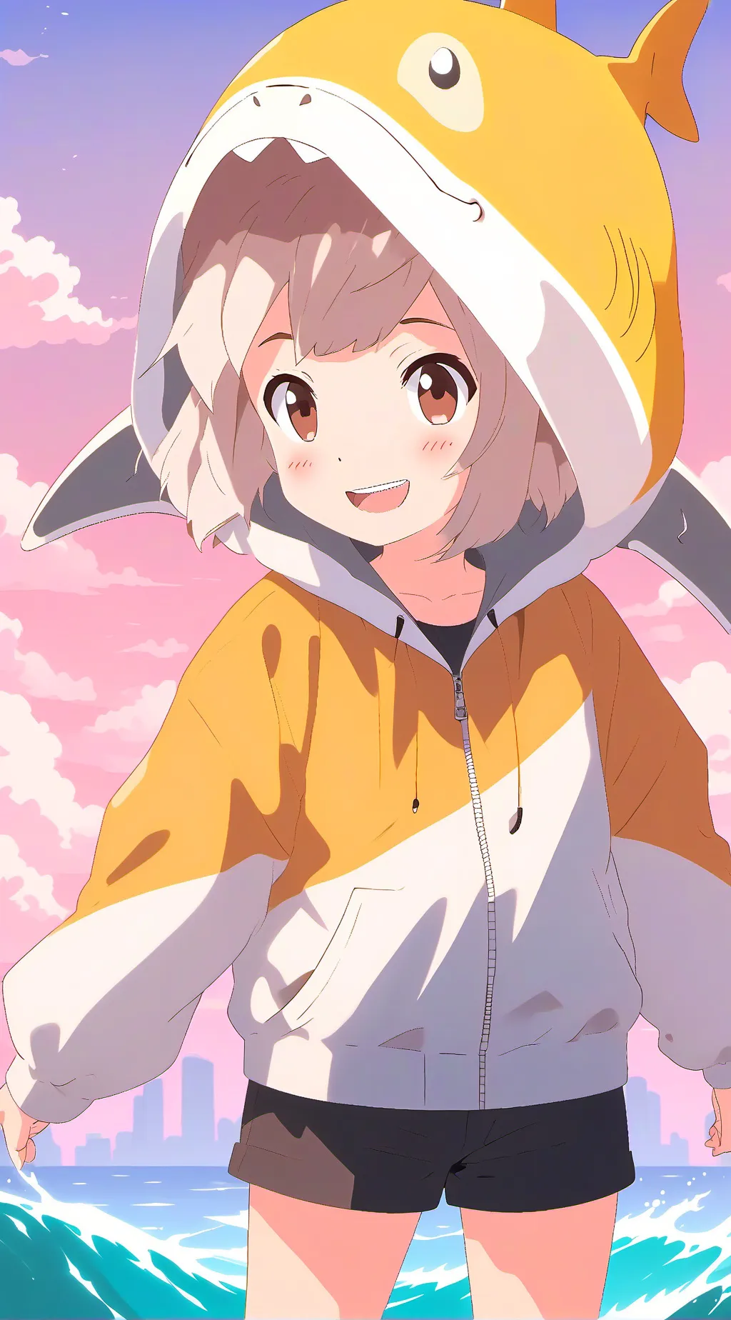 ai character: Tiger shark background