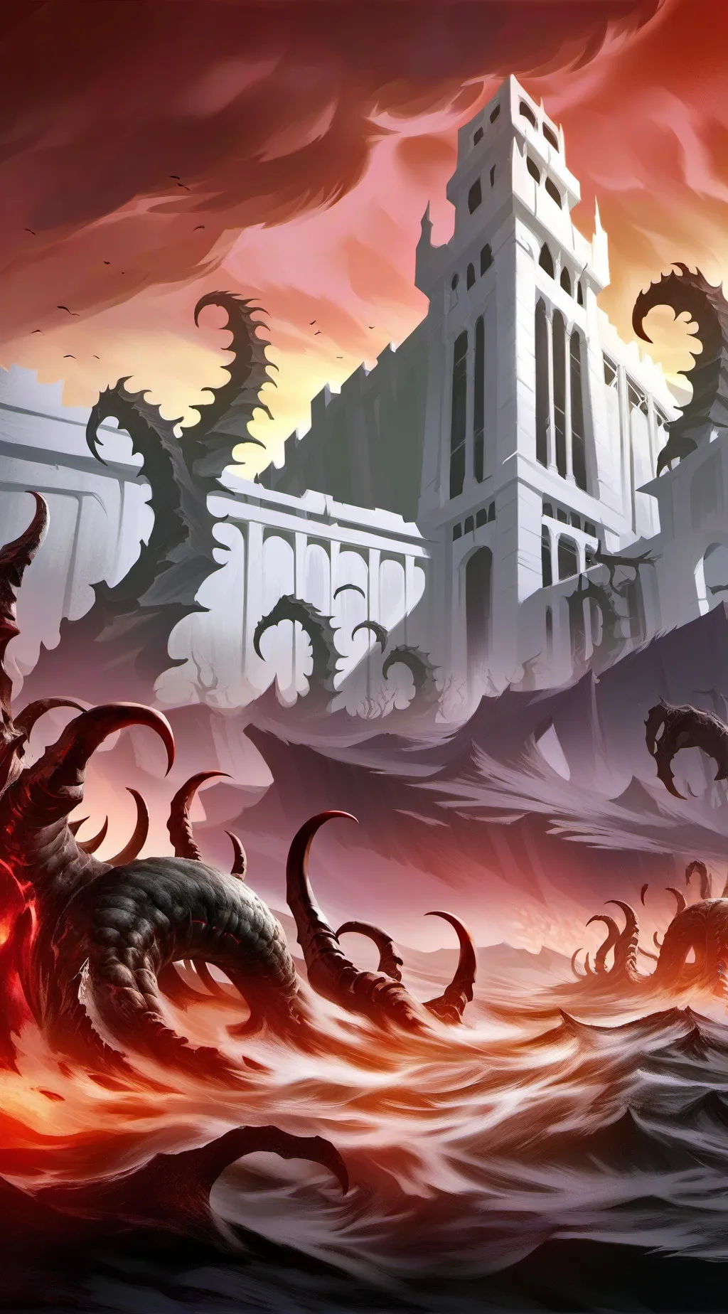 ai character: Haunted hell  background