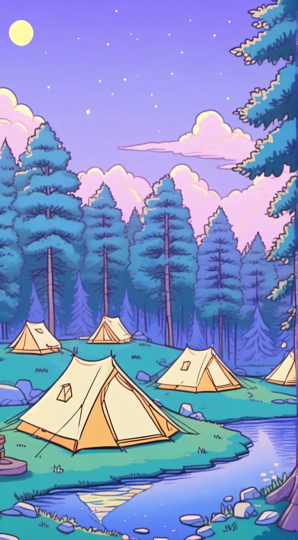 ai character: ^• FPE Camping! •^ background