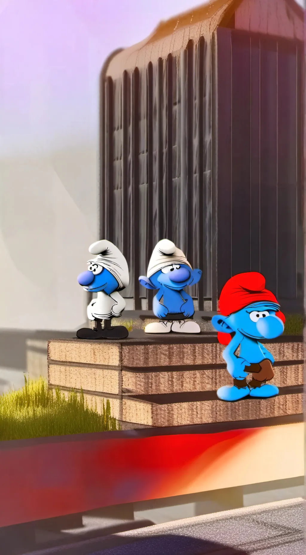 ai character: Smurf vs Gargamel background