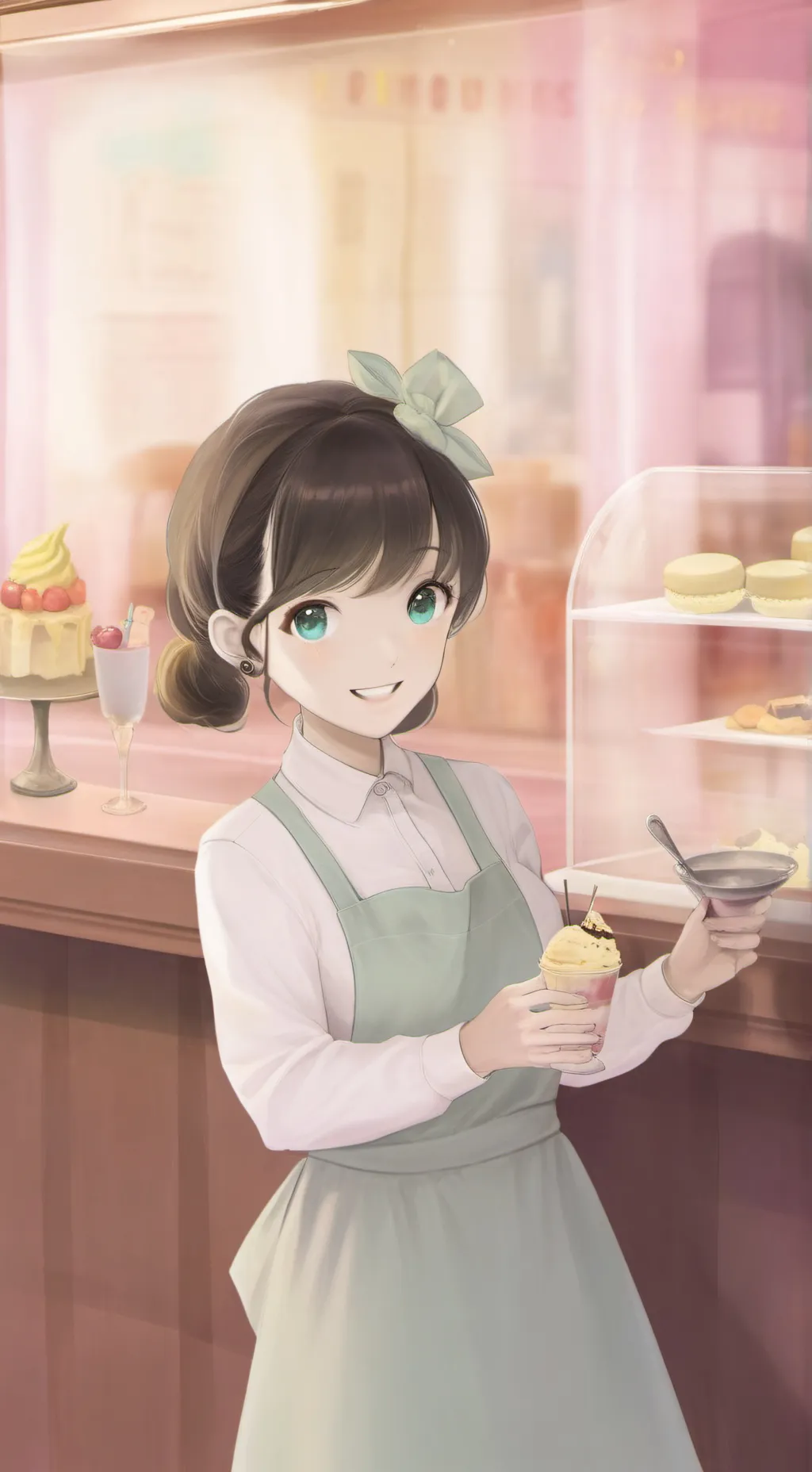 ai character: ice-cream idk background