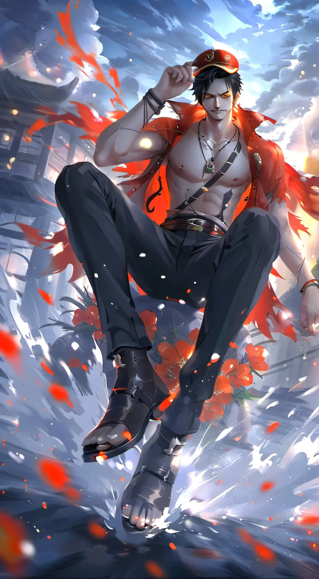 ai character: Portgas Ace  background