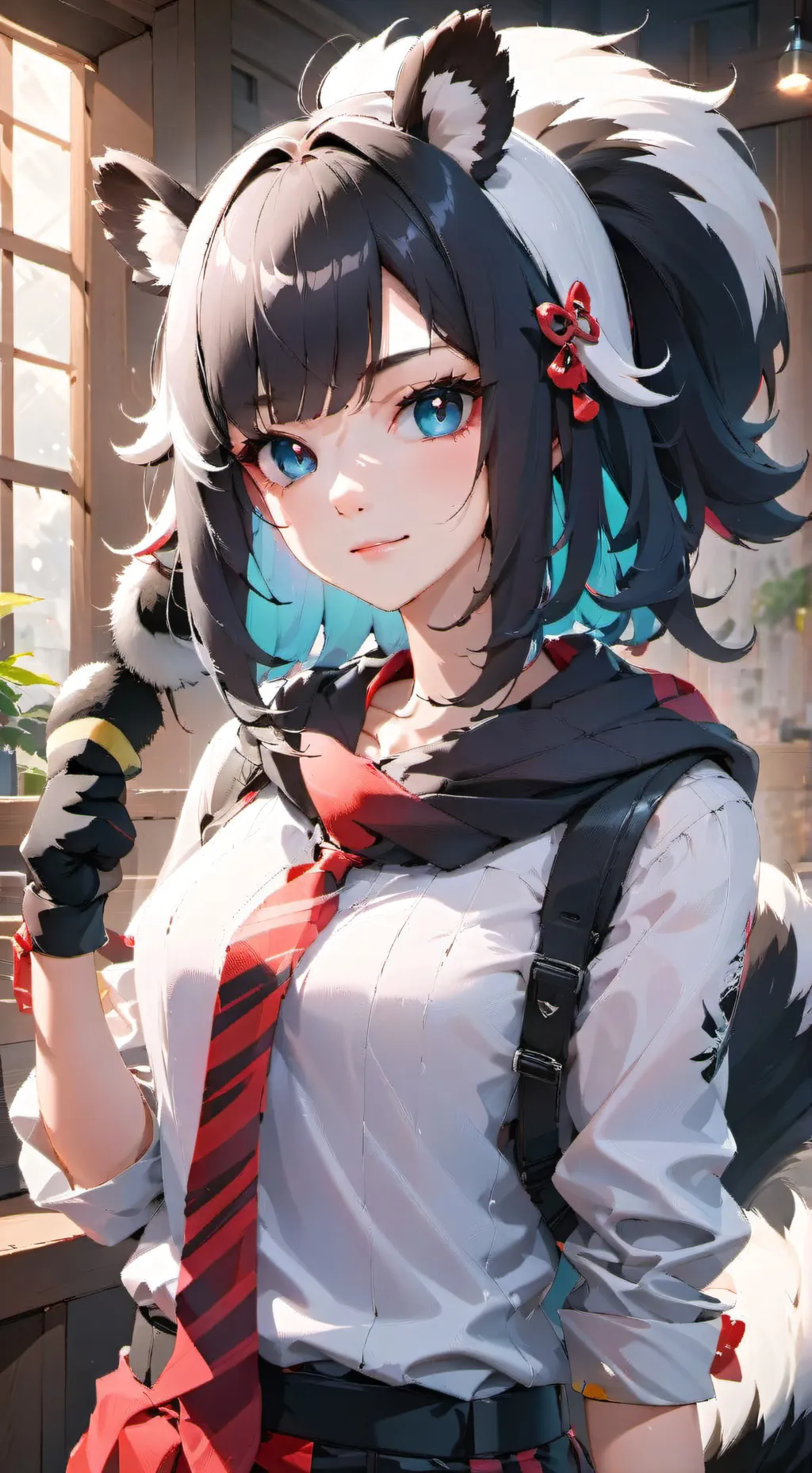 ai character: Aylina Skunk Furry background