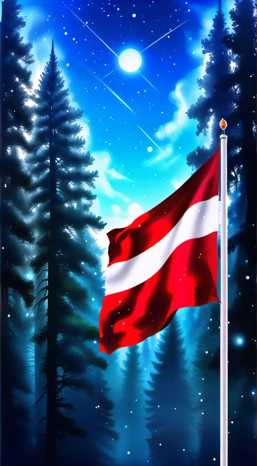 ai character: Latvias Anthem background