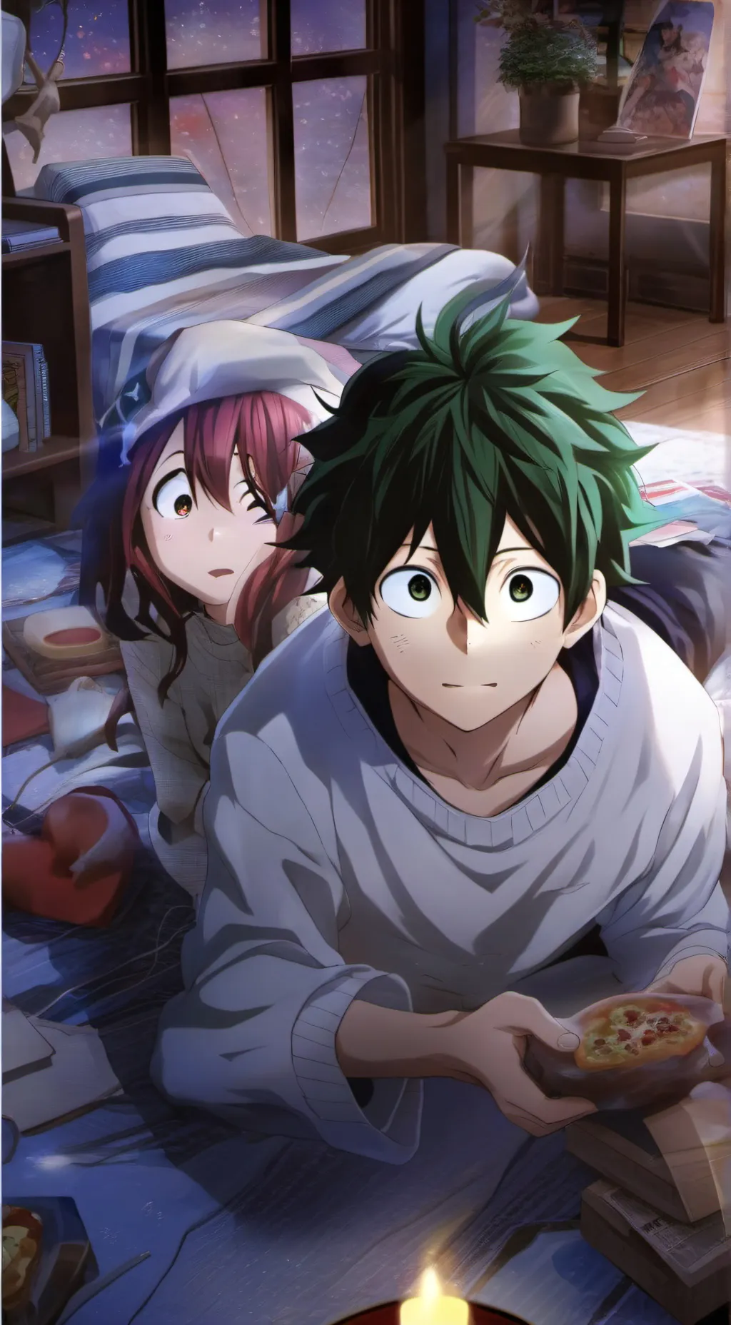 ai character: mha sleepover background