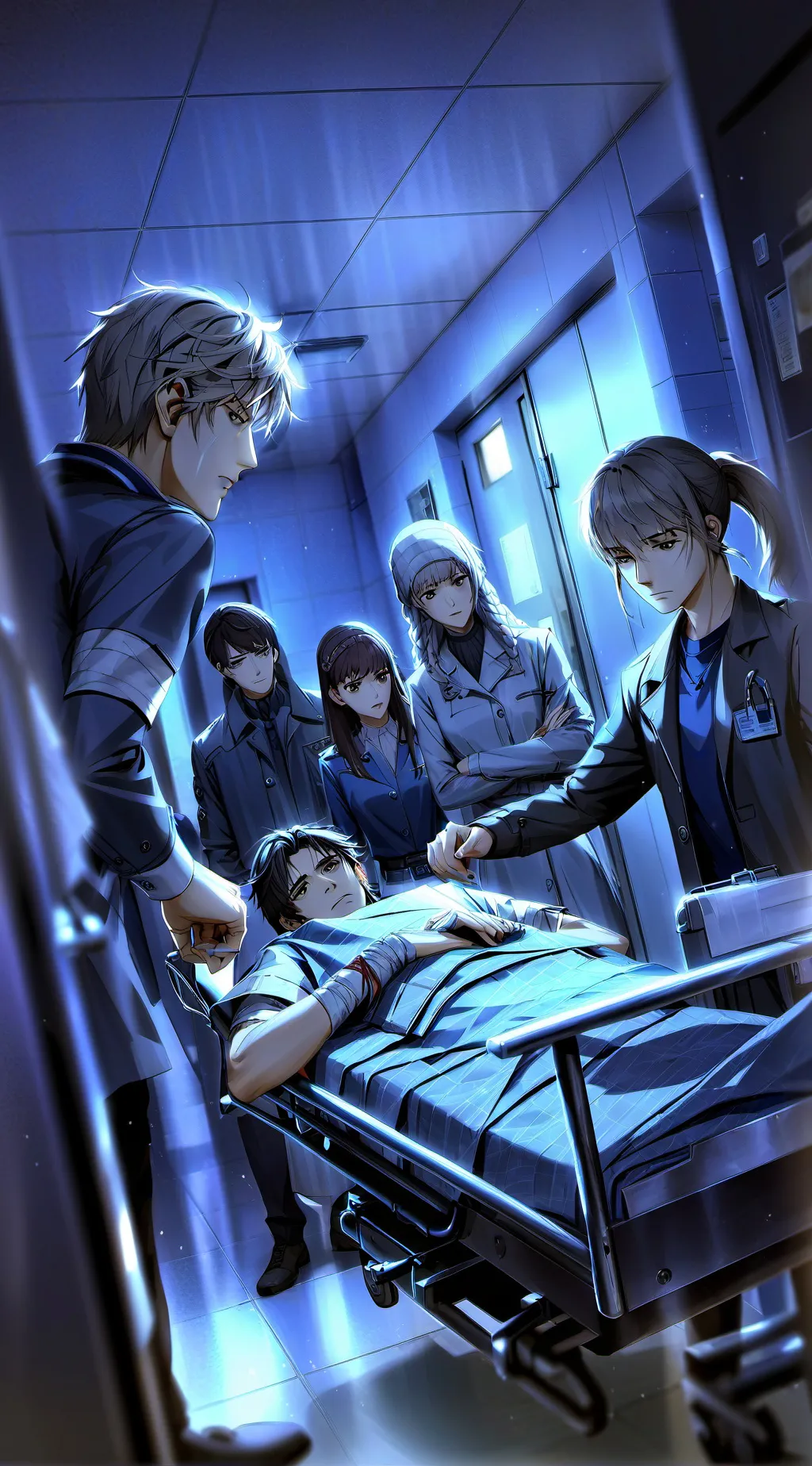 ai character: car accidnet background