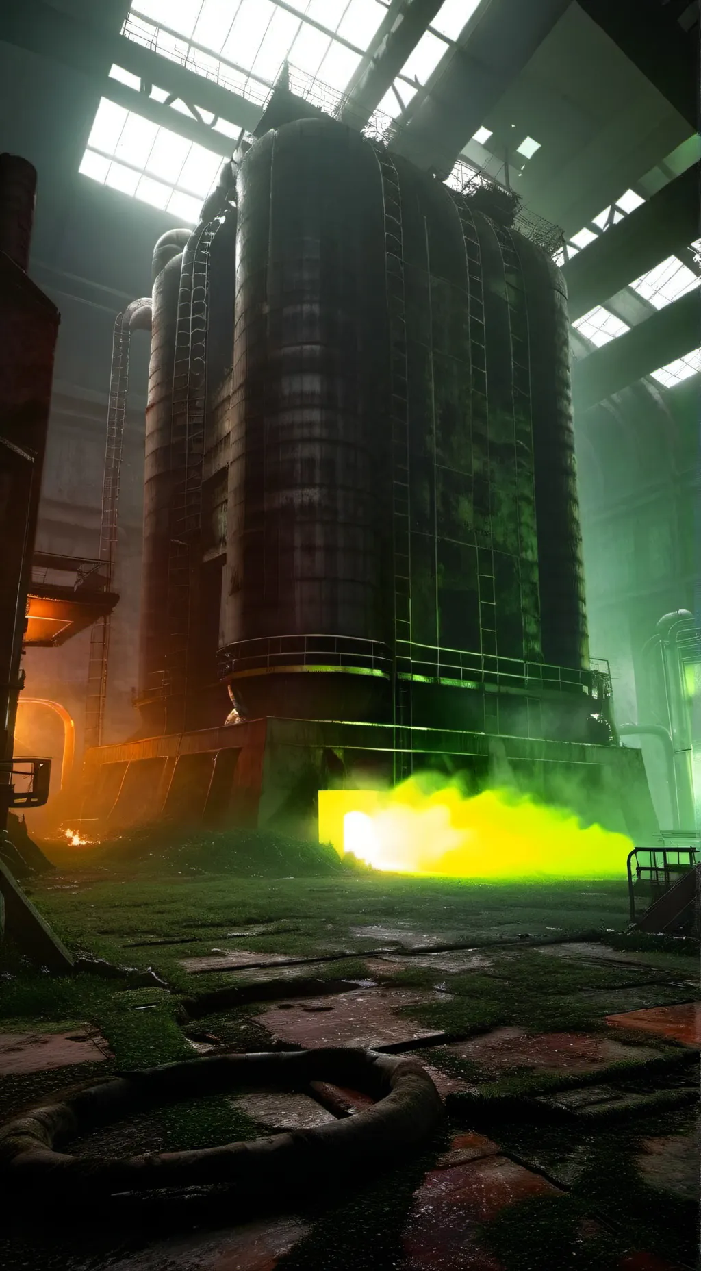 ai character: factory shutdown background