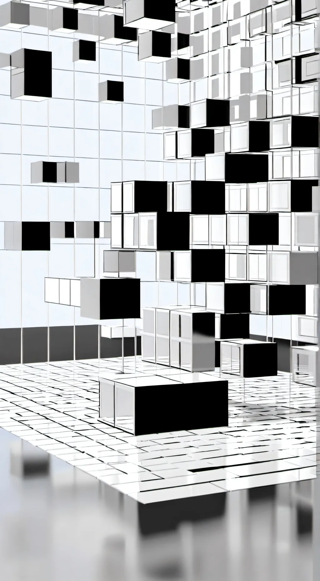 ai character: Black and white background