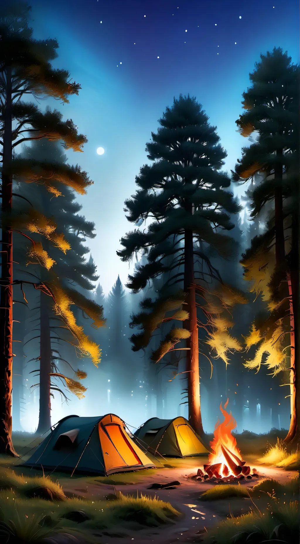 ai character: Mha camping🏕 background