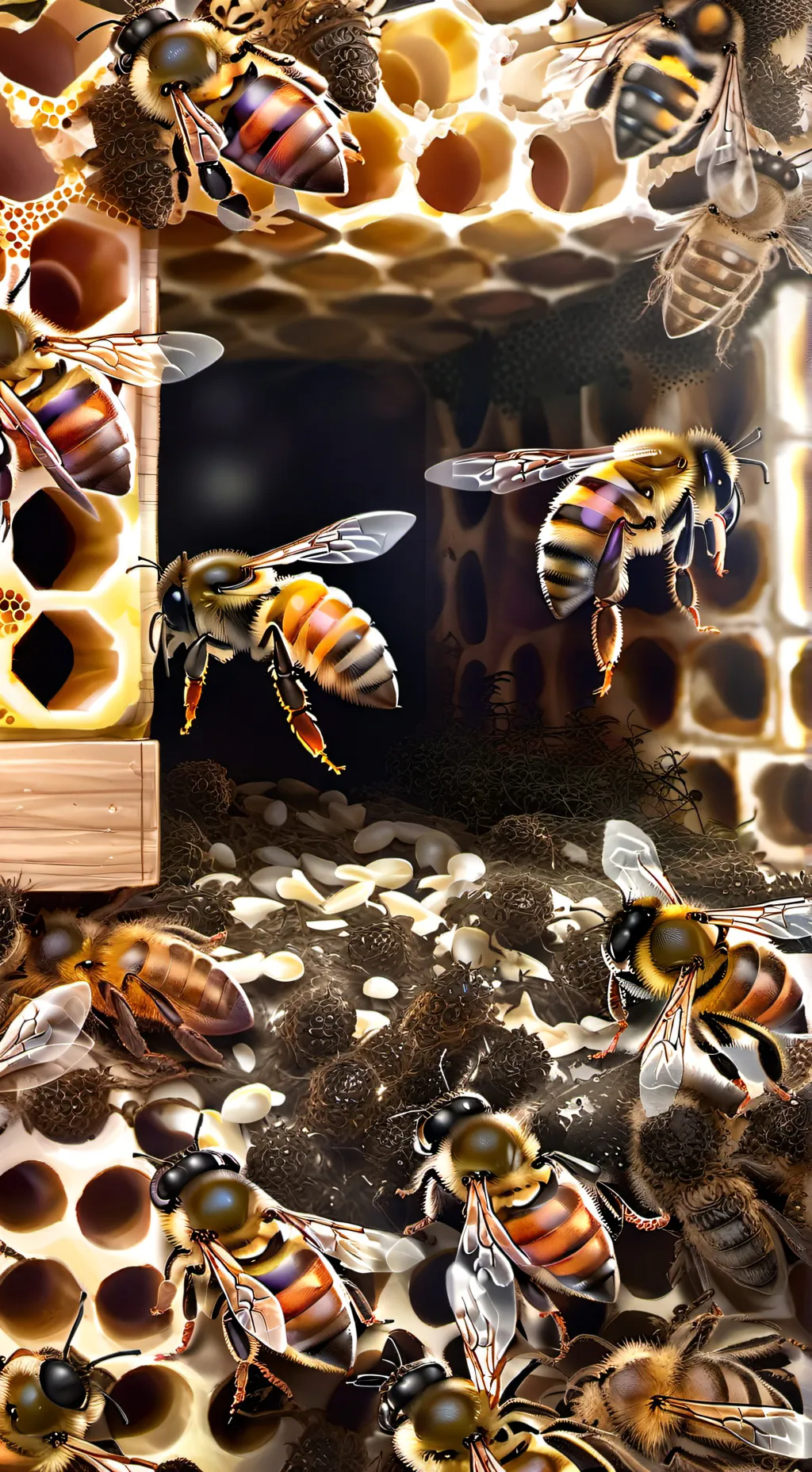 ai character: Bee hive background