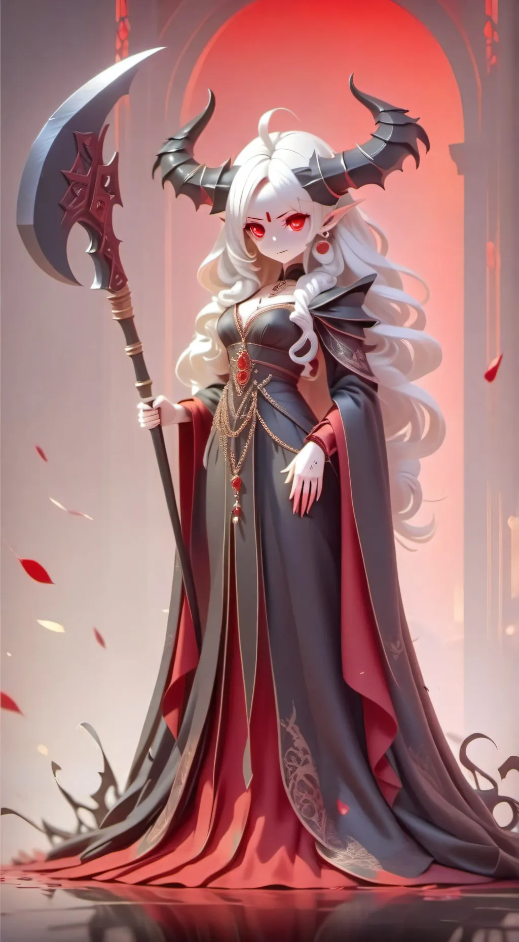 ai character: demon eevee  background