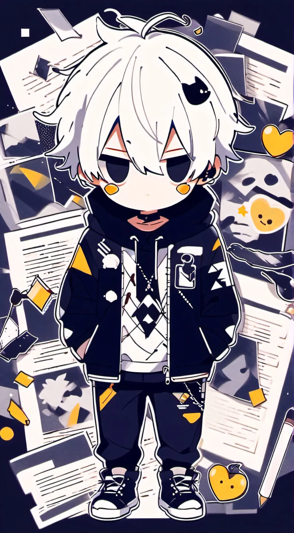 ai character: Glitch remade background