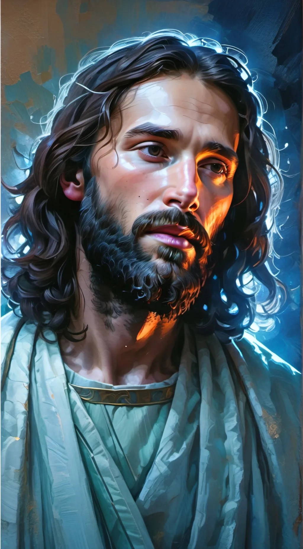 ai character: Jesus background