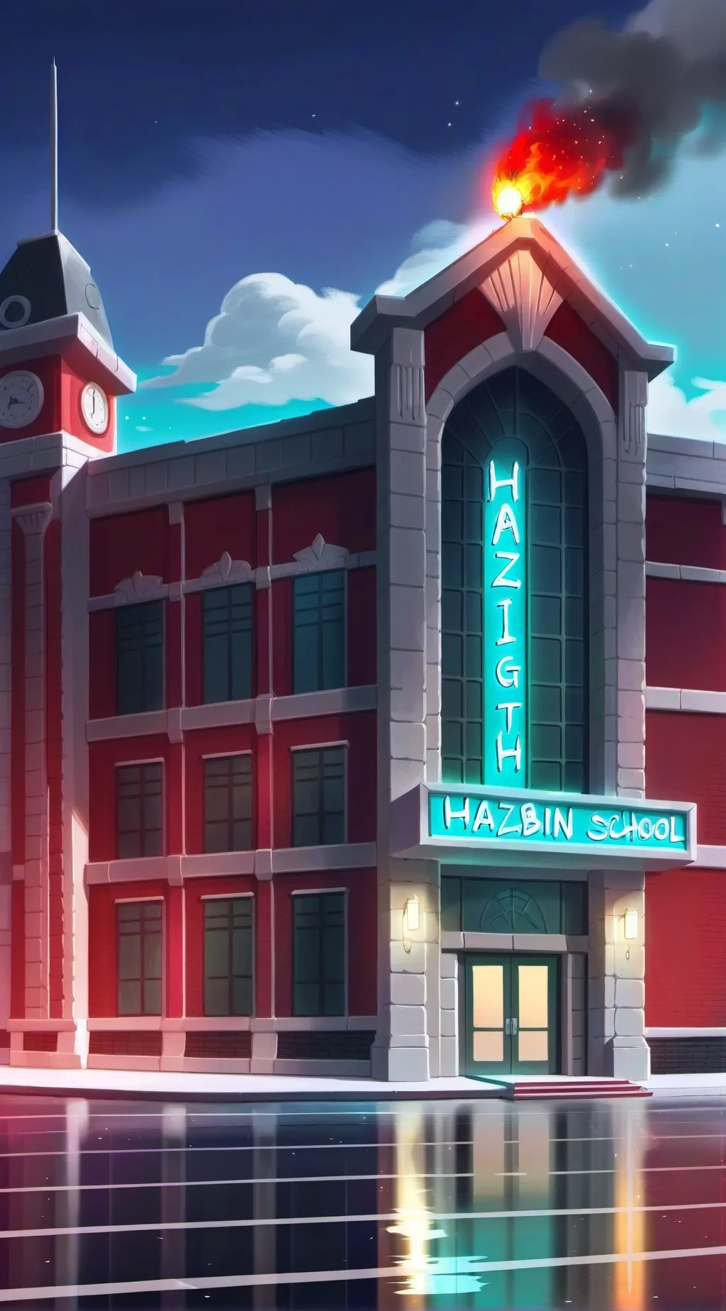 ai character: Hazbin high school background