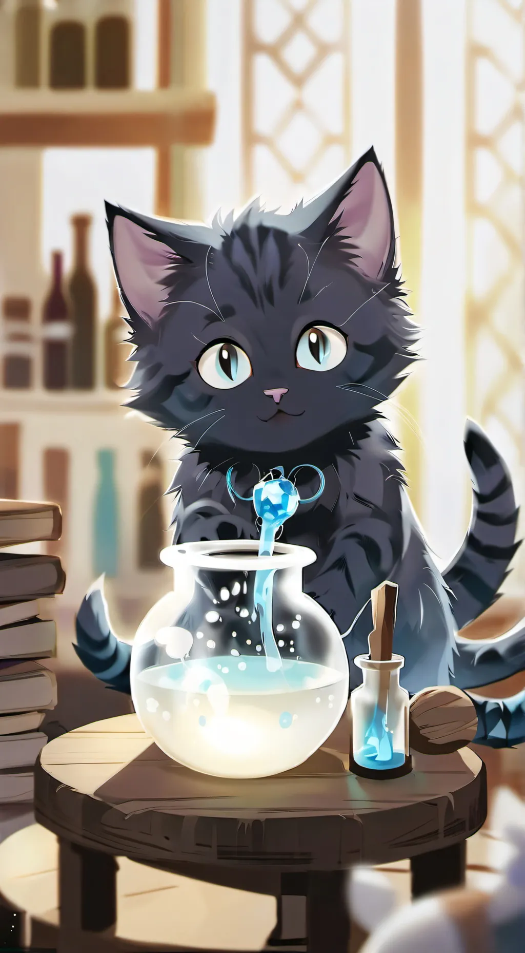 ai character: infini kitten preg background