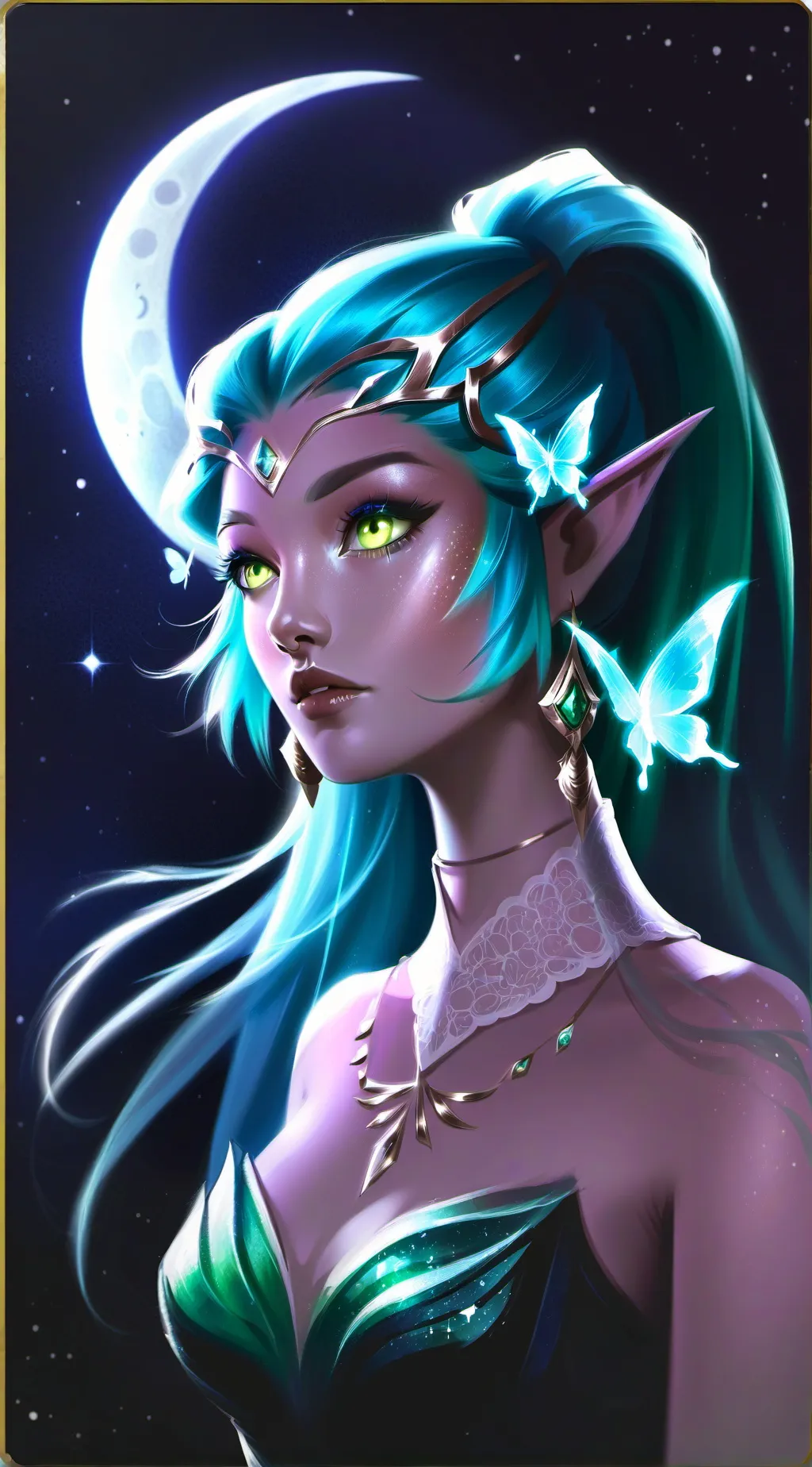 ai character: Selene Aetheria background