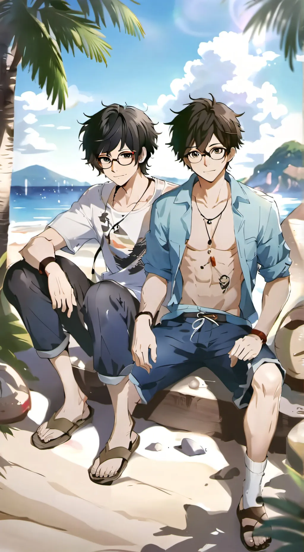 ai character: shark and blue background