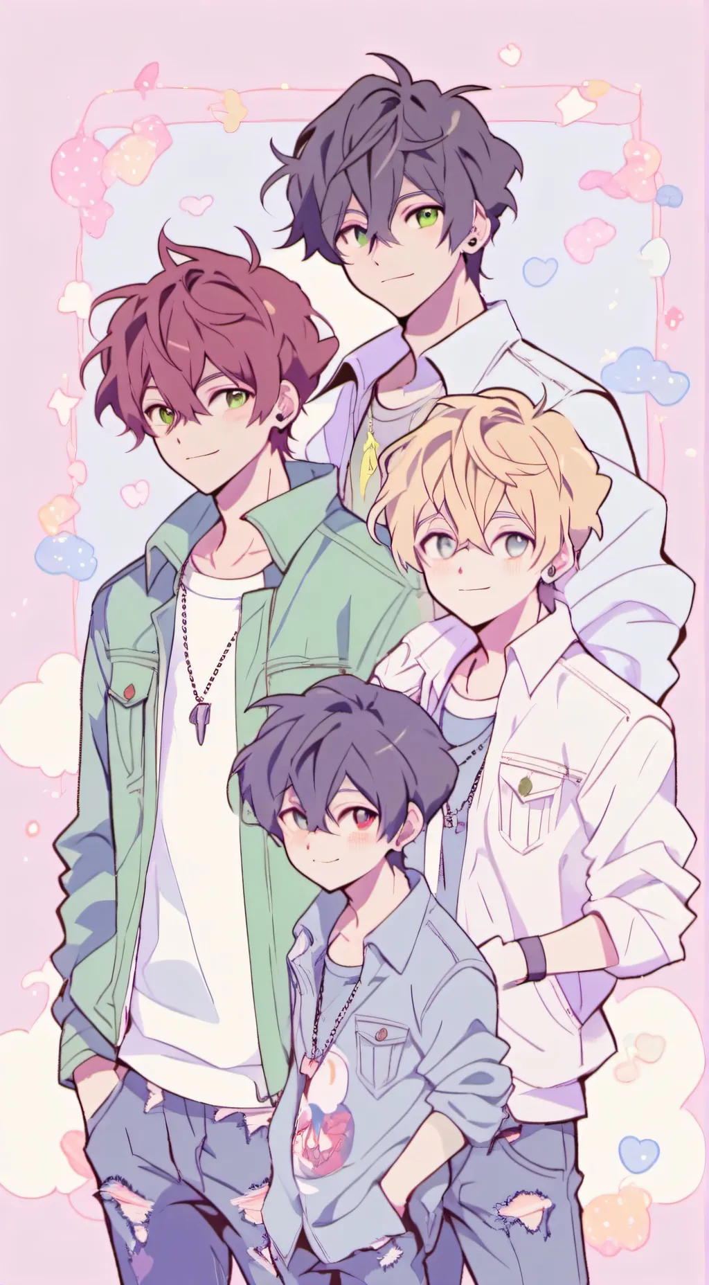 ai character: 4 hot roommates background