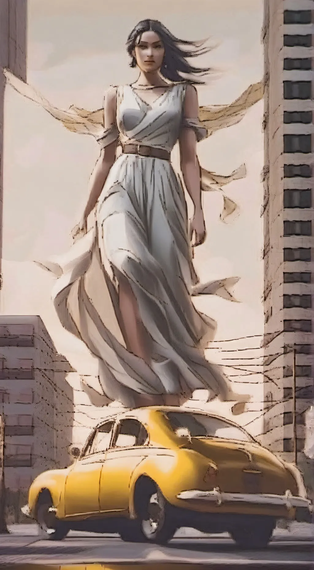 ai character: Chica gigante background