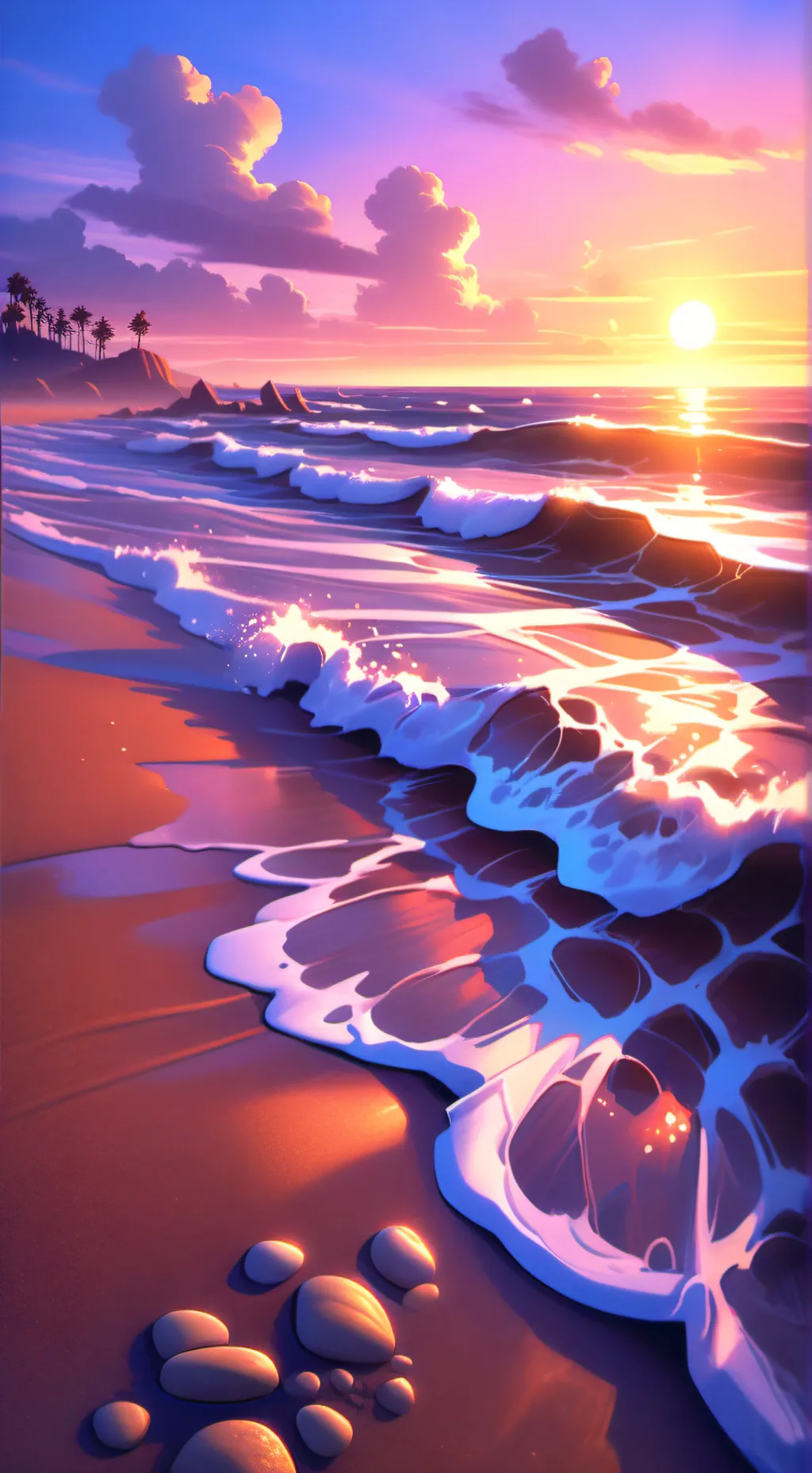 ai character: Beach Party background