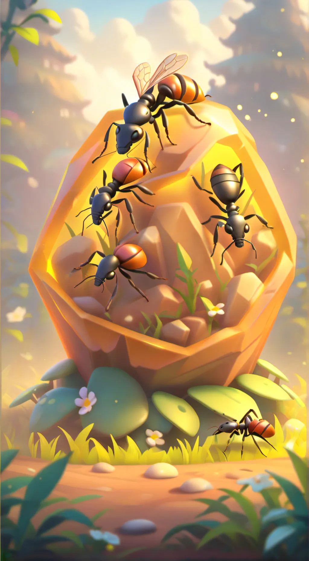 ai character: Captive ant colony background