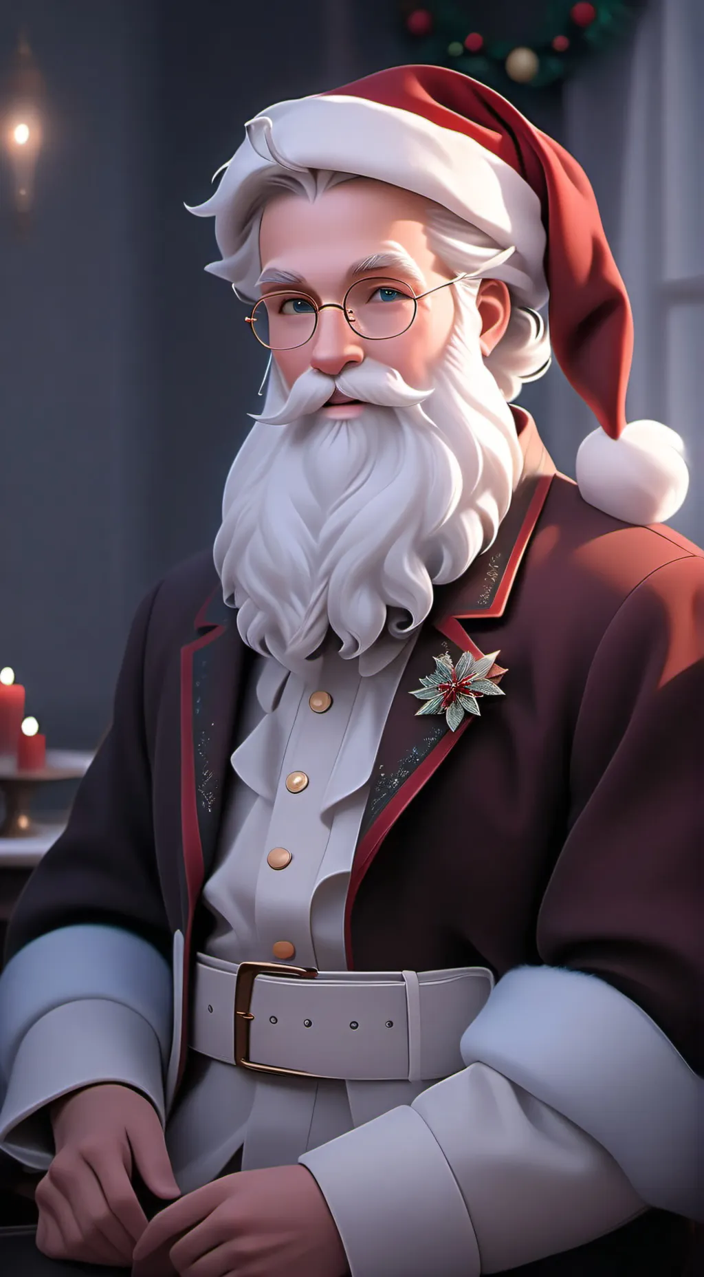 ai character: Santa Clause  background